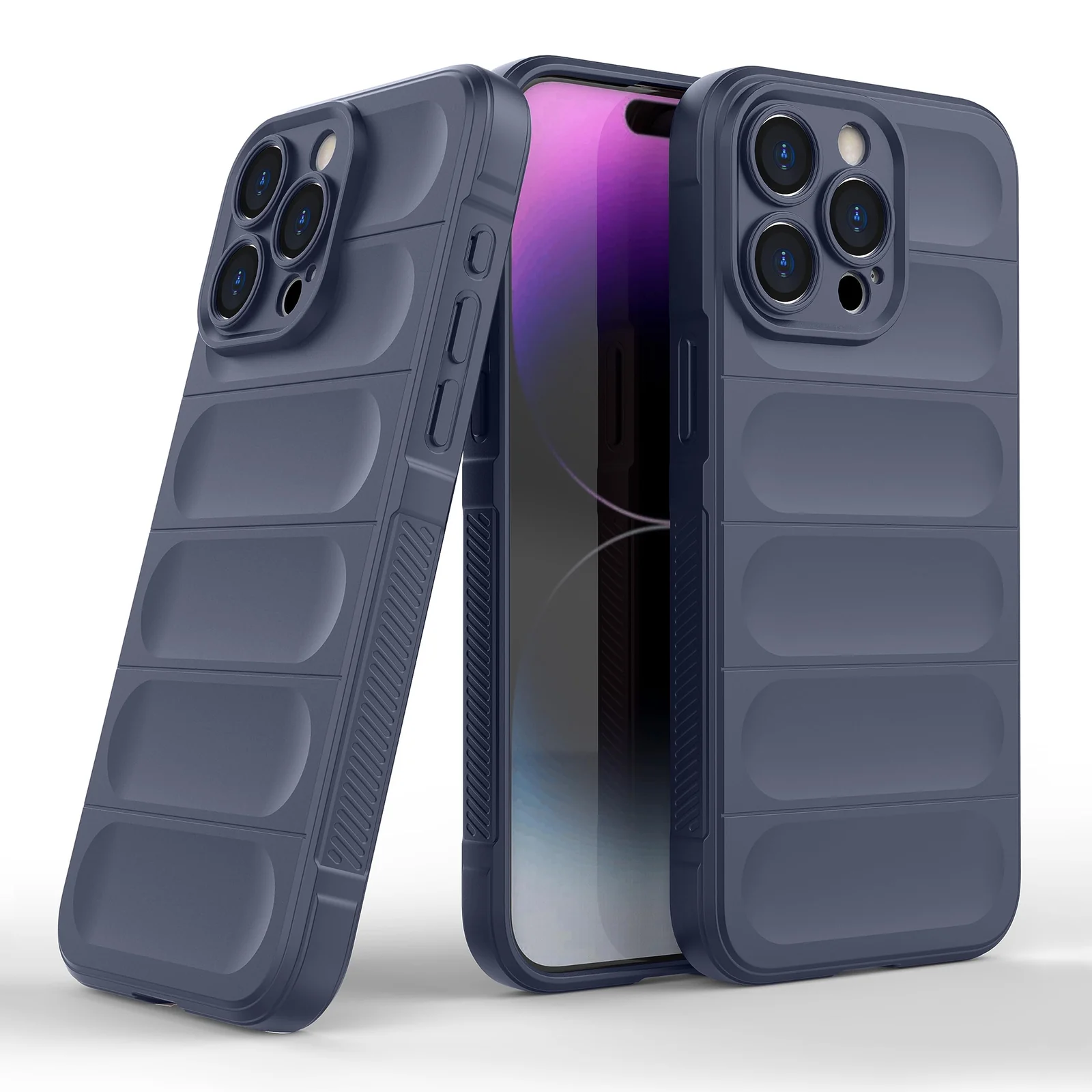 DL3 Mobilak Silicone Case for iPhone 11 Pro Max 6.5-Inch Heavy Duty Protective [Slim Fit] Shockproof Soft Flexible Protective Design Shock-Absorption TPU Cover With Camera Protection - Blue