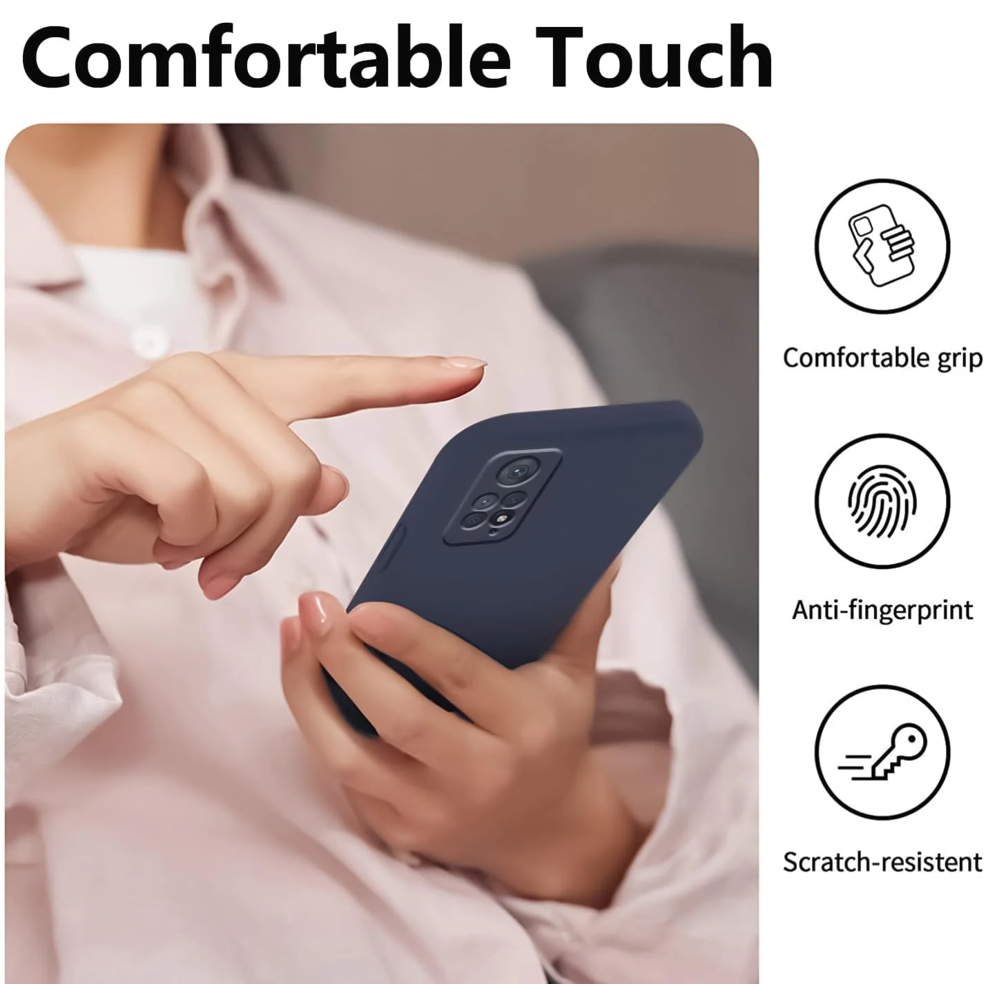 DL3 Mobilak Liquid Silicone Case for Xiaomi Redmi Note 12 Pro 4G / Redmi Note 11 Pro 4G / 5G, Shock-absorbing protection, Scratch-resistant surface, Soft microfiber lining - Midnight Blue