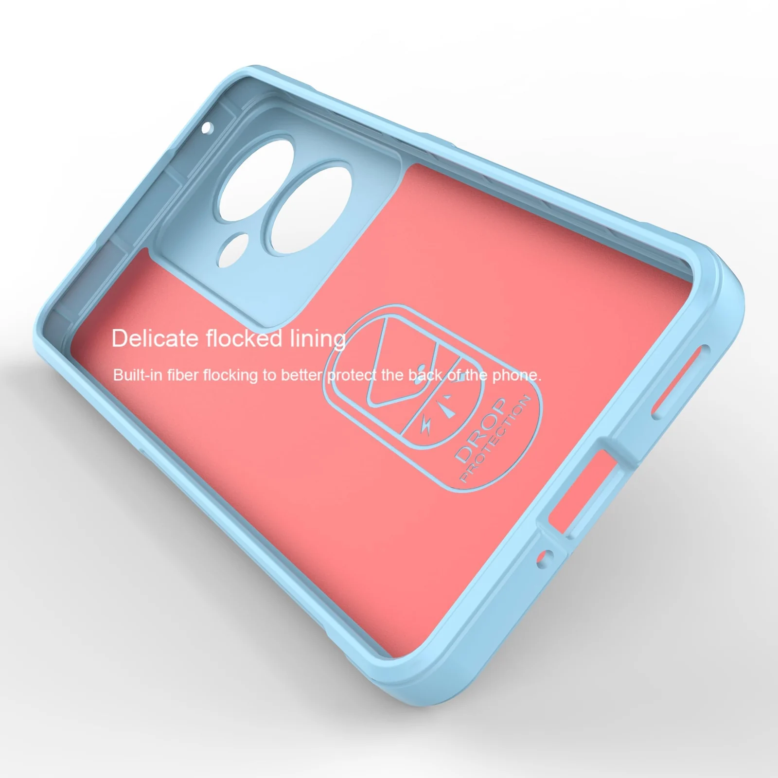 DL3 Mobilak Silicone Case for OPPO Reno 11F/Reno11 F 5G Heavy Duty Protective [Slim Fit] Shockproof Soft Flexible Protective Design Shock-Absorption TPU Cover With Camera Protection - Light Blue