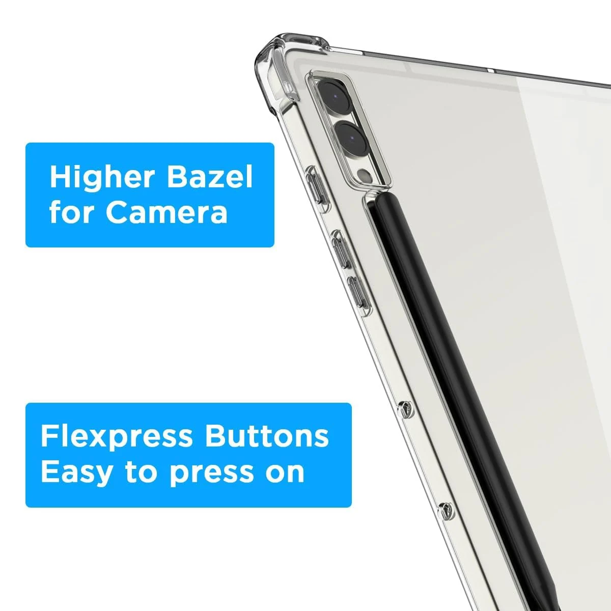 DL3 Mobilak Case Compatible with Samsung Galaxy Tab S9+ Plus/Galaxy Tab S9 FE+ Plus 12.4 Inch 2023, Ultra Thin Silicone Shockproof Back Shell HD TPU Protective Cover - Clear