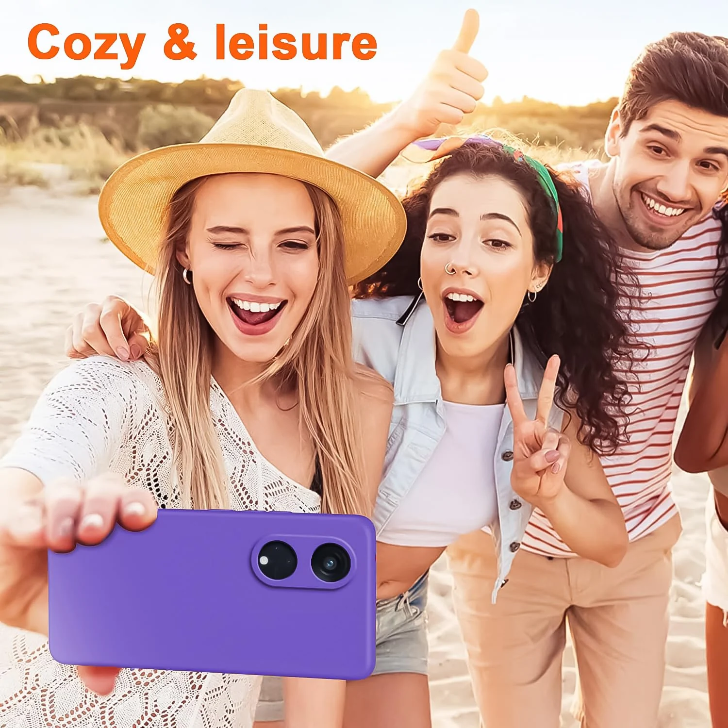 DL3 Mobilak Liquid Silicone Case for OPPO Reno 8T 5G / OPPO A1 Pro, Shock-absorbing protection, Scratch-resistant surface, Soft microfiber lining - Purple
