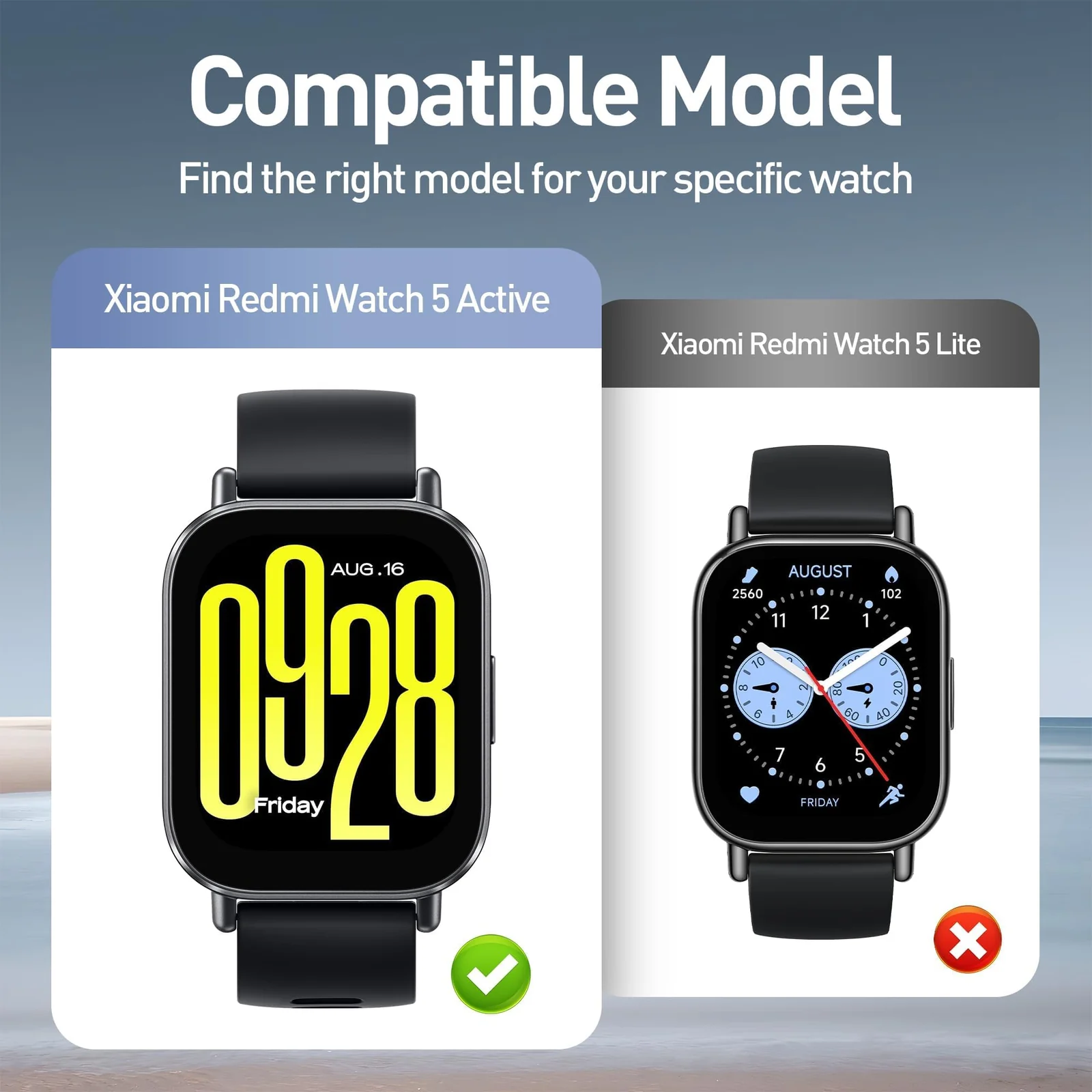 DL3 MOBILAK Full-Coverage Watch Case with Tempered Glass for Xiaomi Redmi Watch 5 Active, Green