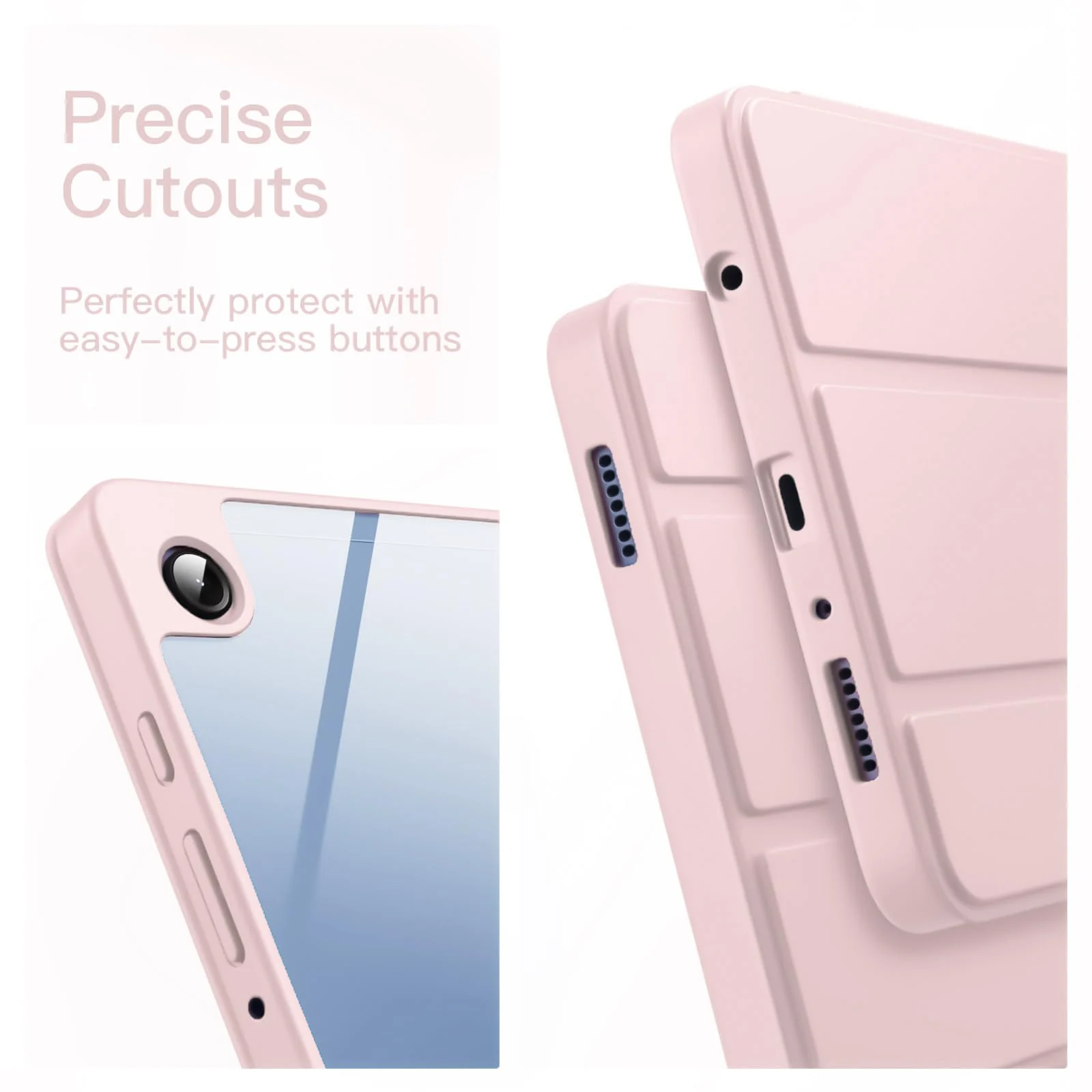 DL3 Mobilak Samsung Galaxy Tab A9+/ A9 Plus Case 11 inch 2023 (SM-X210/X216/X218) with Pen Holder, Soft TPU Back Trifold Stand Protective Smart Cover Flip, Auto Wake&Sleep - Pink
