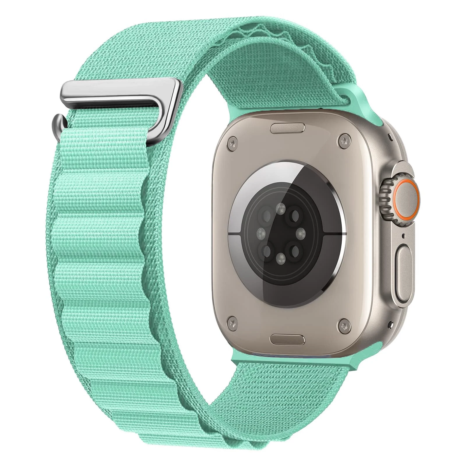 DL3 Mobilak Alpine Loop Nylon Strap Compatible with Apple Watch Band 38mm 40mm 41mm Men Women, Rugged Alpine Loop Nylon Sport Bands with Titanium C-Hook Stap for iWatch Series SE2 SE 9 8 7 6 5 4 3 2 1 - Turquoise