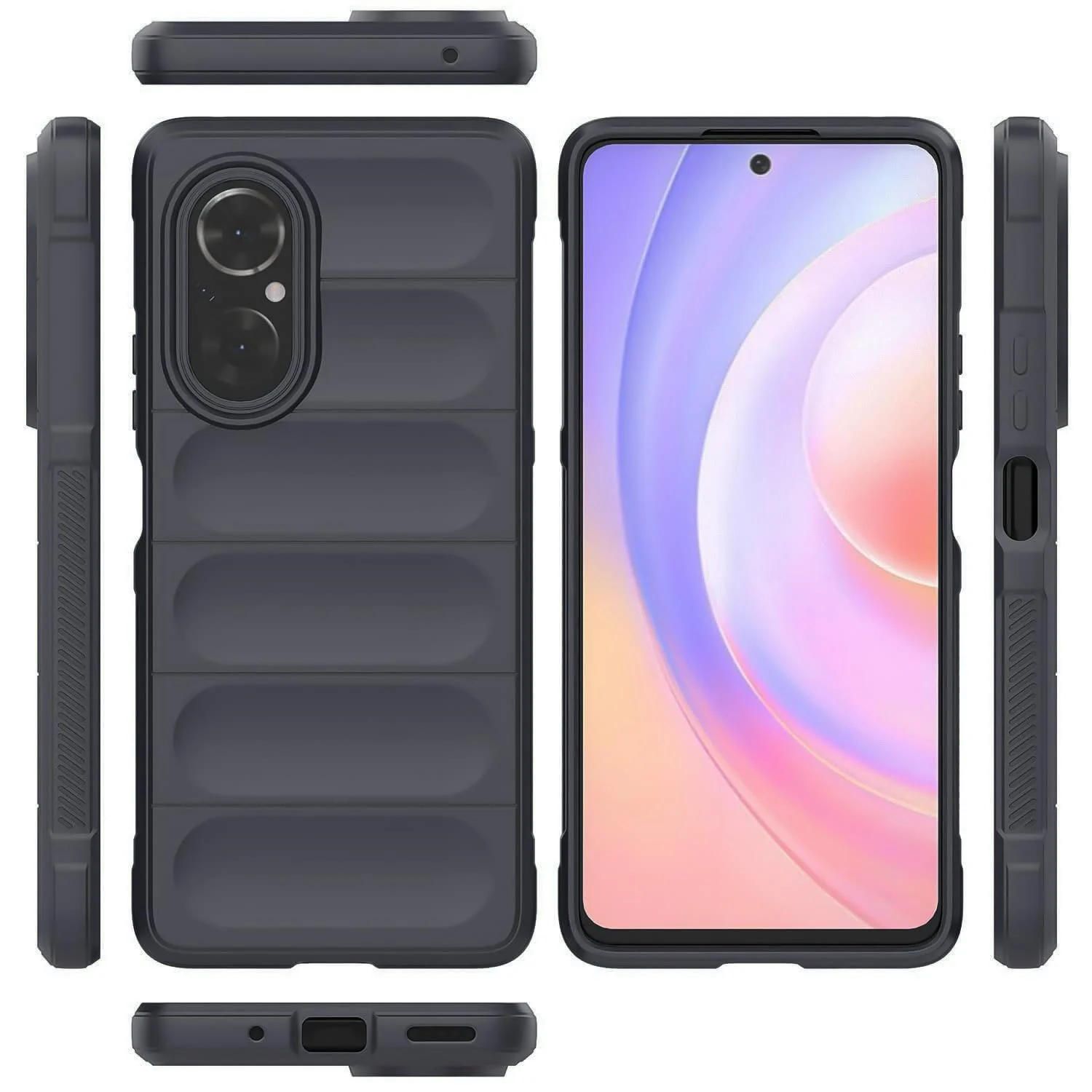 DL3 Mobilak Flexible Silicone and TPU Protective Case with Camera Protection for Huawei Nova 9 SE / Honor 50 SE - Dark Gray