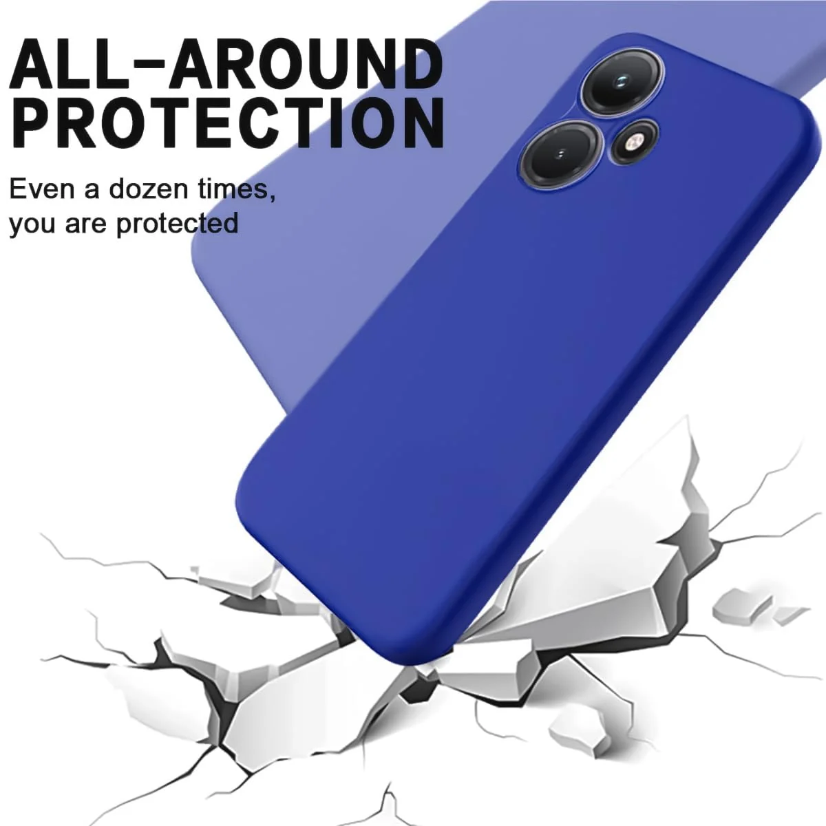 DL3 Mobilak Liquid Silicone Protective Case with Soft Microfiber Lining with Full Camera Protection for Infinix Hot 30i - Pepsi