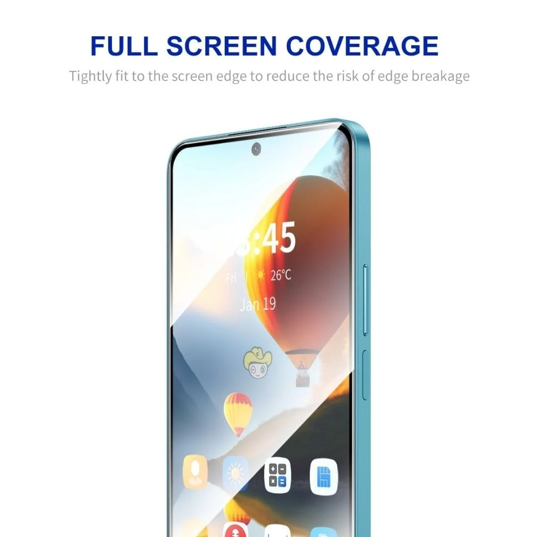 DL3 Mobilak Tempered Glass Screen Protector For realme 13 5G/realme 12 5G/realme 12x 5G/ realme 11 5G/realme 11x 5G/realme C65 4G 5G/realme C67 4G 5G/realme C55/OPPO A60/OPPO A58 4G [Full Coverage] - Clear