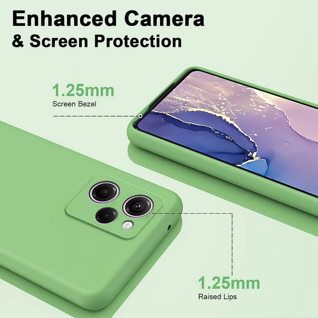 DL3 Mobilak Silicone Protective Case for POCO X5 Pro 5G, Shock-absorbing protection, Scratch-resistant surface, Soft microfiber lining - Light Green