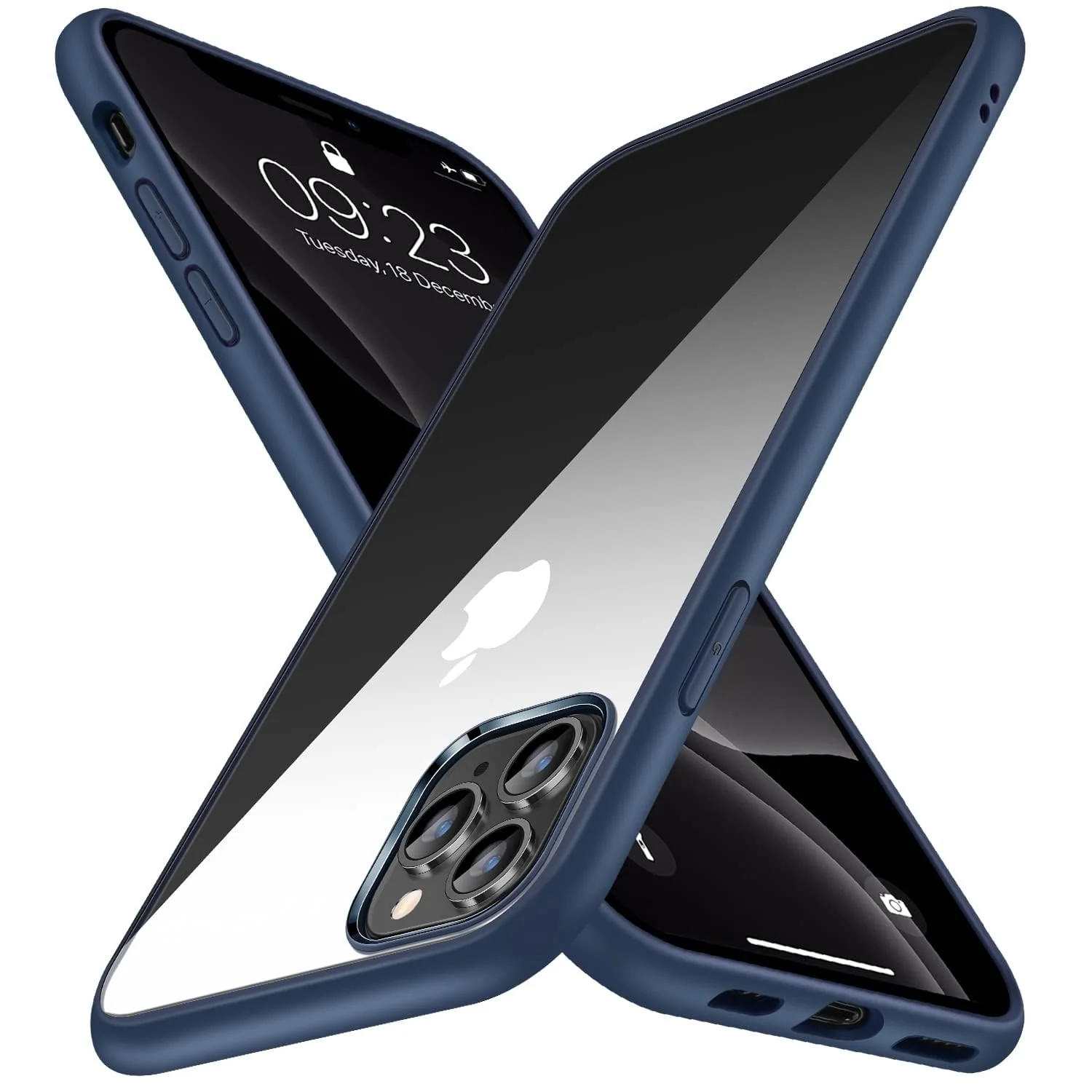 DL3 Mobilak Case Compatible With iPhone 11 Pro Max (6.5 Inch), Clear Case Shockproof Hard PC +Soft Silicone [Not Yellowing] Transparent Protective Slim Case Phone - Blue