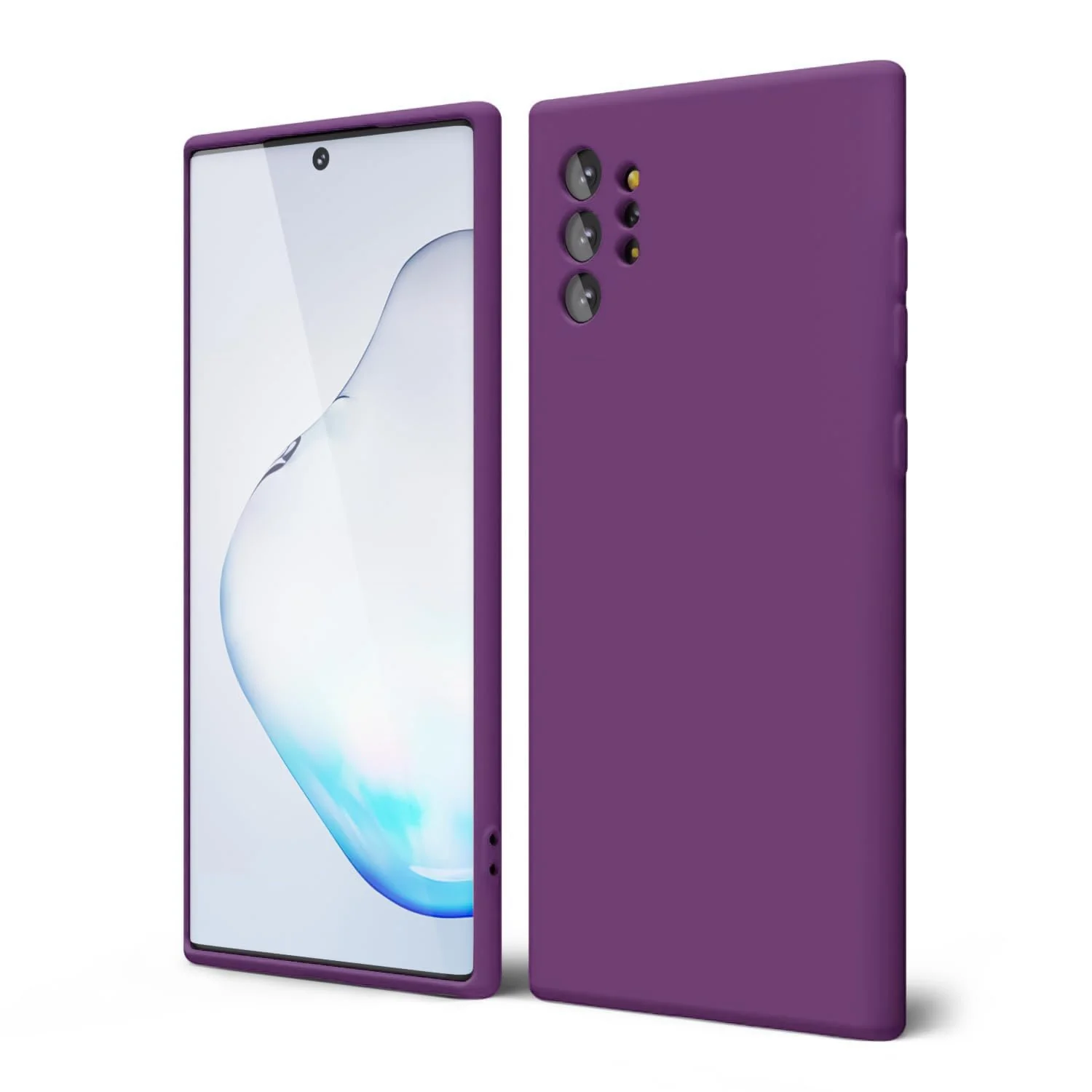 DL3 Mobilak Samsung Galaxy Note10 Plus Case, Soft Flexible Liquid Silicone Gel Rubber Bumper Cover, Full Body Shockproof Protective Phone Case - Violet