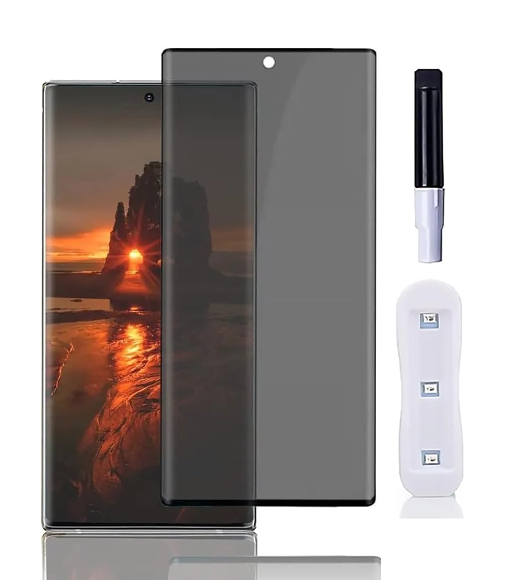 DL3 Mobilak Screen Protector for Samsung Galaxy Note 20 Ultra 5G Glass Fingerprint Reader Support 3D Curved Anti-Spy Tempered Glass Screen Protector - Privacy