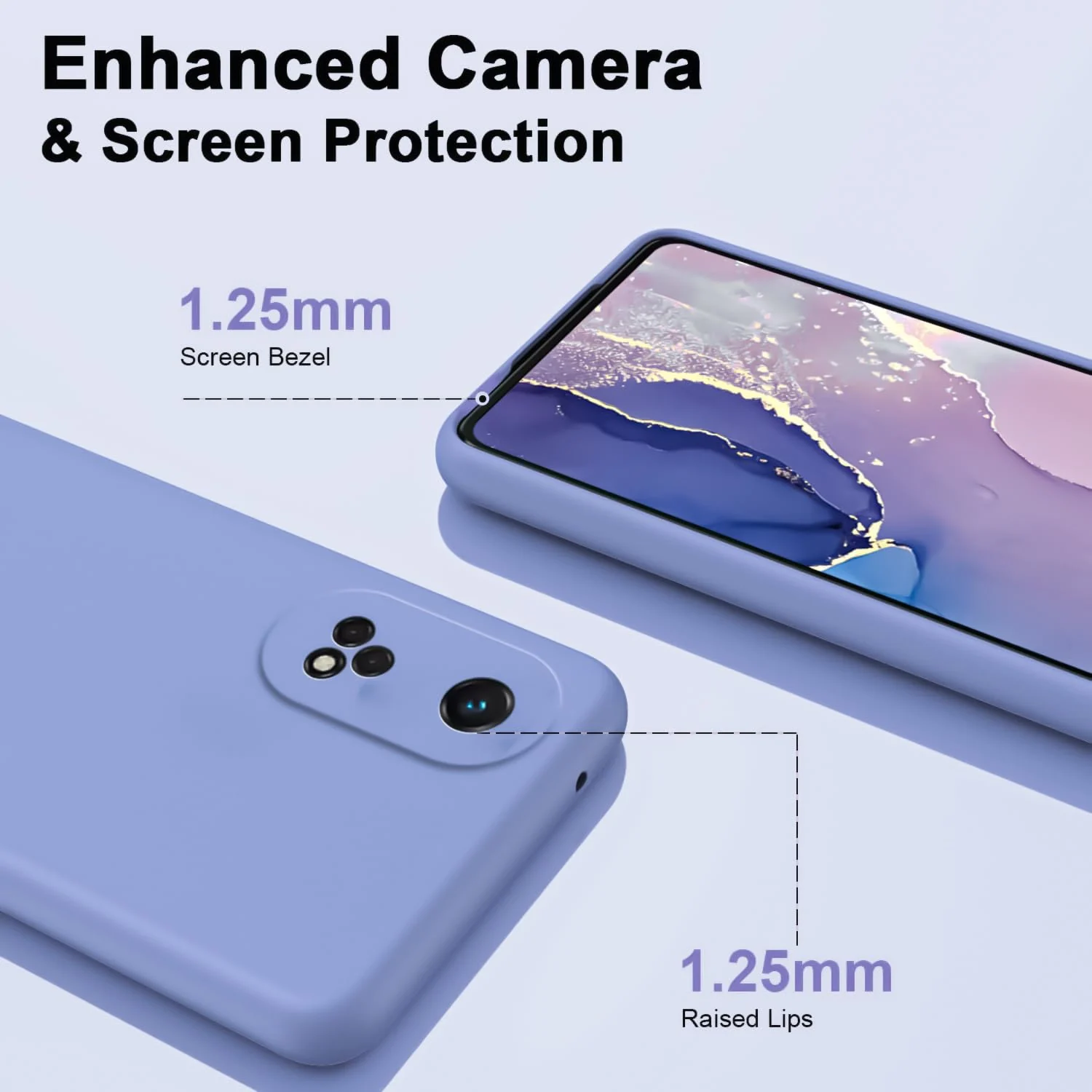 DL3 Mobilak Silicone Protective Case for OPPO Reno 8T 4G (Not 5G), Shock-absorbing protection, Scratch-resistant surface, Soft microfiber lining - Baby Blue