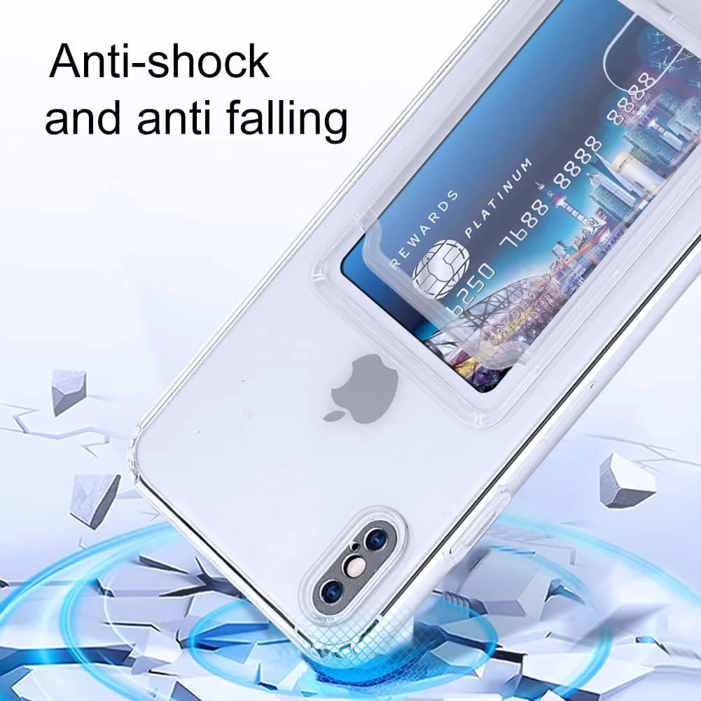 DL3 Mobilak Compatible with iPhone Xs Max Wallet Case with Card Holder, Non-Yellowing Phone Case, Precision Cut-Outs and TPU Bumper for Shock Absorption, Anti-Scratch Smudge-Proof (Matte ) - Clear