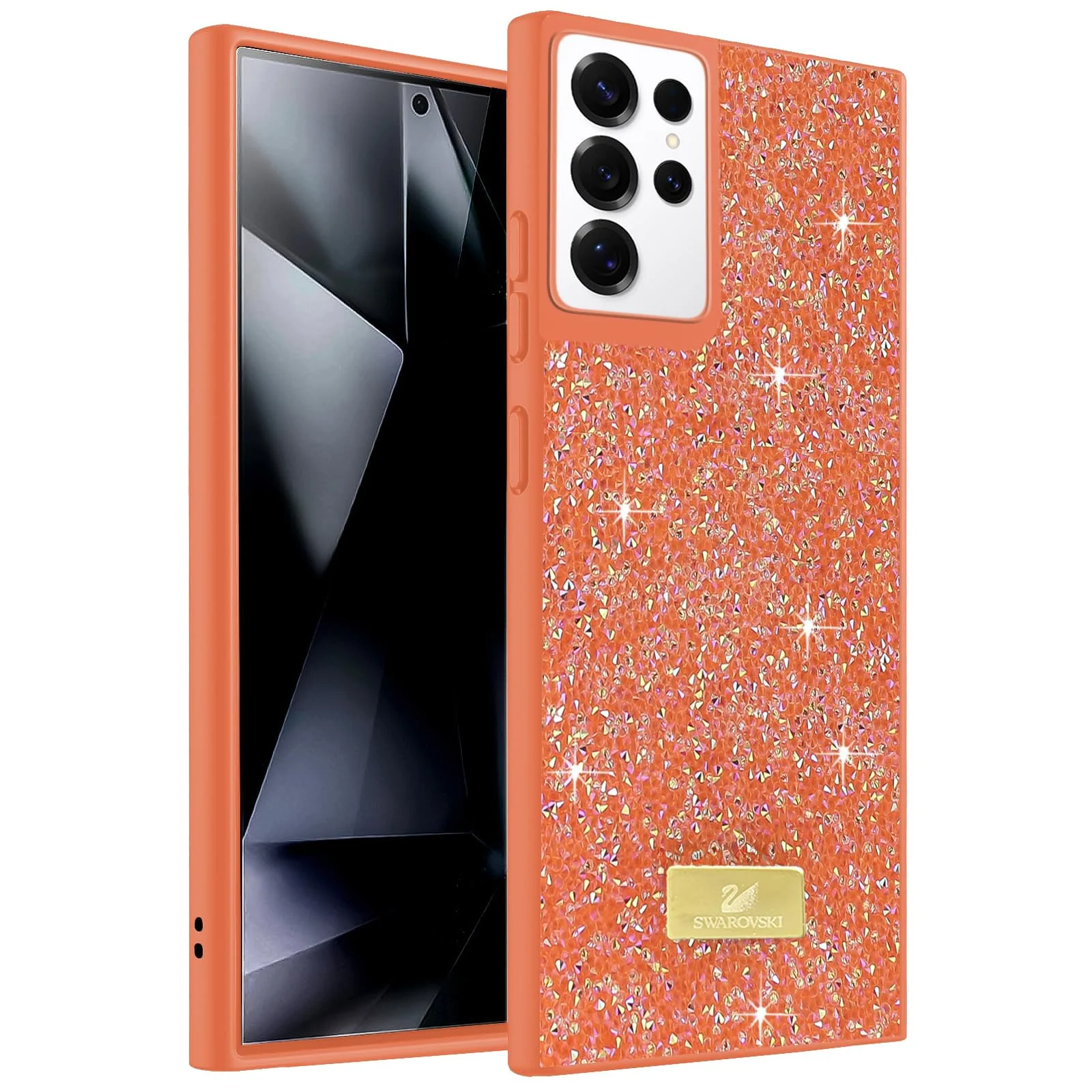 Case For Samsung Galaxy S21 Ultra Case Glitter, Sparkle Diamond Crystal Bling Case with Bling, Ultra Thin Lightweight Full Body Shockproof Anti-Scratch Protective Cover - Black