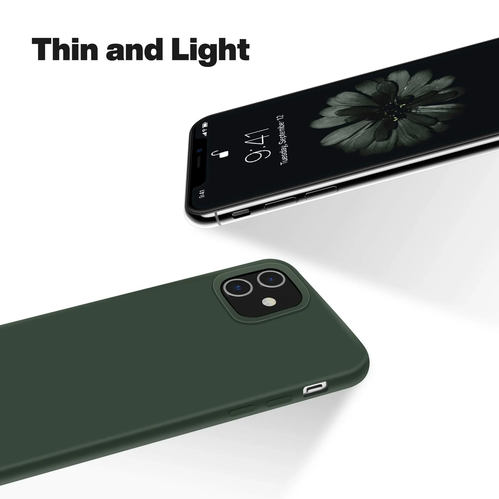 DL3 Mobilak Liquid Silicone Protective Case with Soft Microfiber Lining for iPhone 11 (6.1 Inch) - Army Green