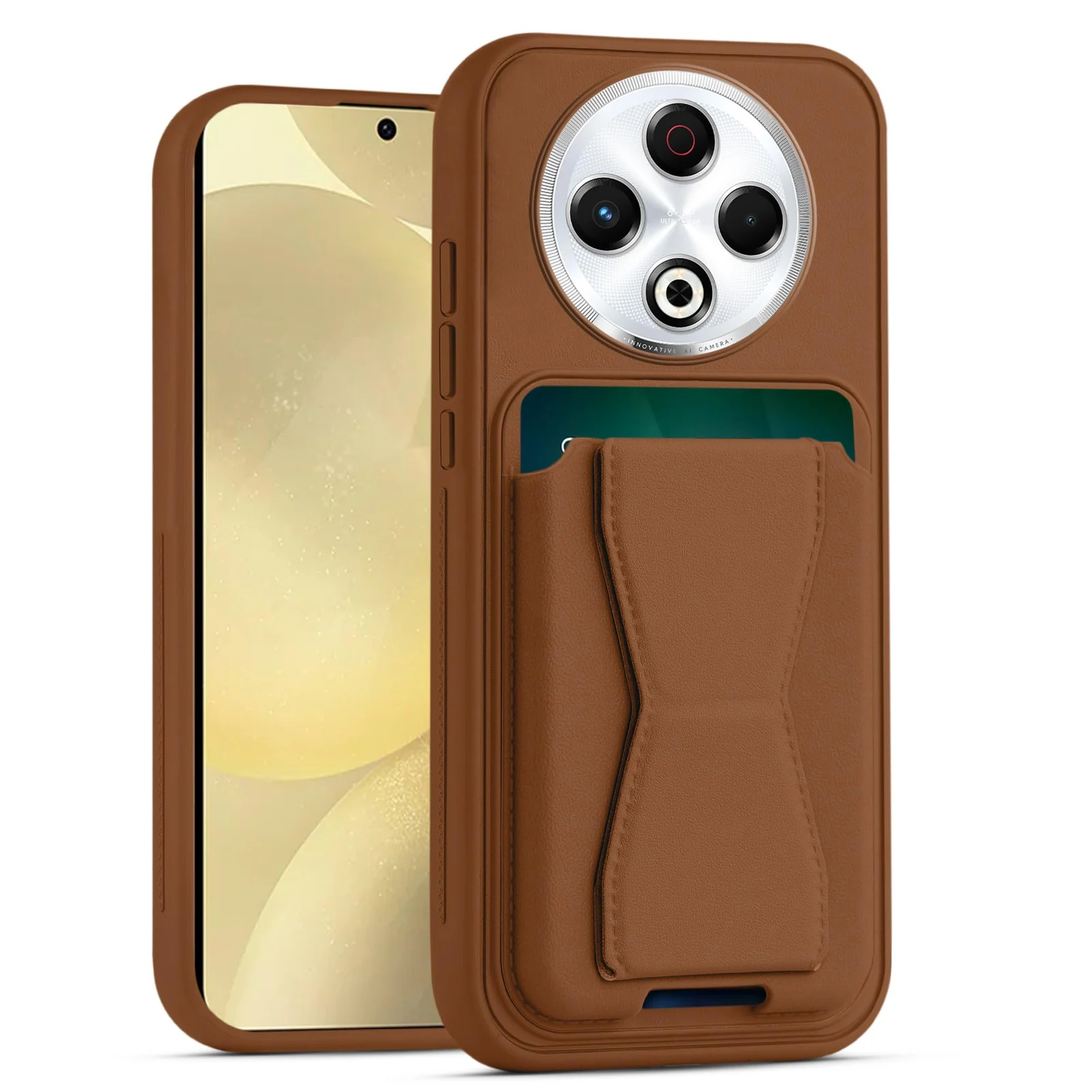 DL3 Mobilak Leather Wallet Case Compatible with Tecno Spark 30, Leather Back Cover With TPU Frame, Shockproof Protective Phone Case with Card Holder Stand