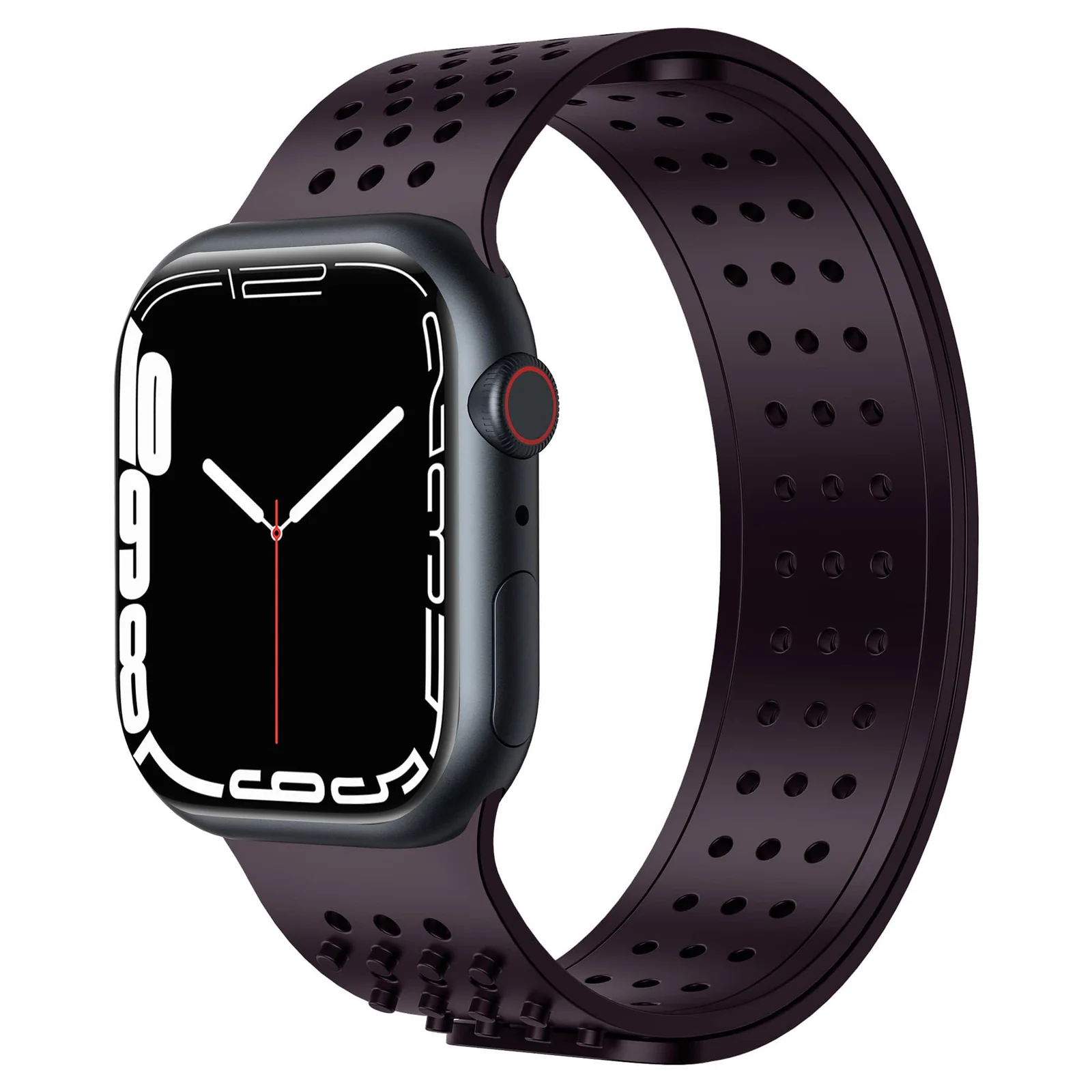 DL3 Mobilak Soft Silicone Band For Apple Watch Ultra Bands 49mm 45mm 44mm 42mm, Sport Replacement Wristband No Clasps for iWatch Series 8 ultra 7 6 5 4 SE 3 2 Women Men, Waterproof Strap - Deep Purple