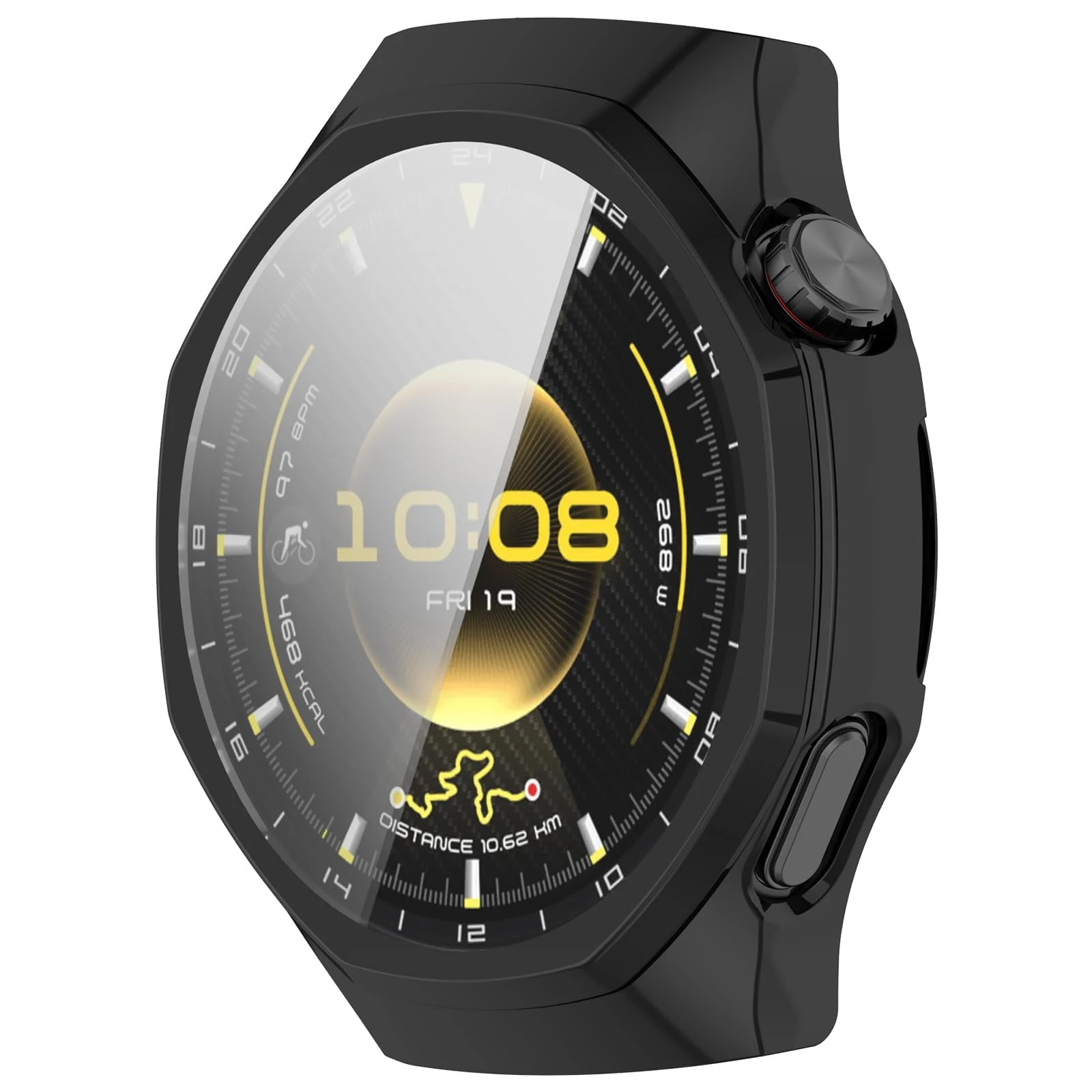 DL3 Mobilak Case Compatible with Huawei Watch GT6 Pro 46mm All-Around with Built-in Screen Protector Watch Soft TPU Shockproof Cover Slim Guard Thin Bumper Shell Protector for GT 6 Pro 46 mm - Black