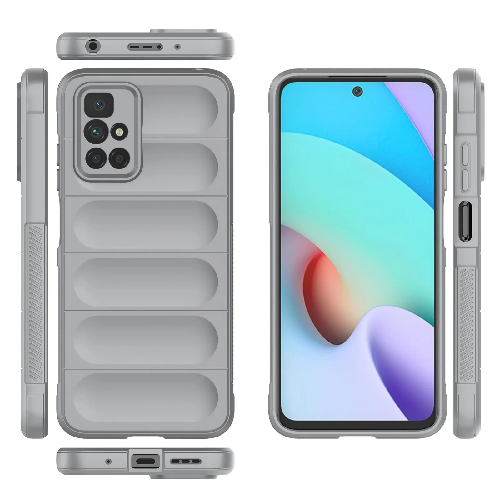 DL3 Mobilak Flexible Silicone and TPU Protective Case with Camera Protection for Xiaomi Redmi 10 4G / Redmi 10 2022 - Gray