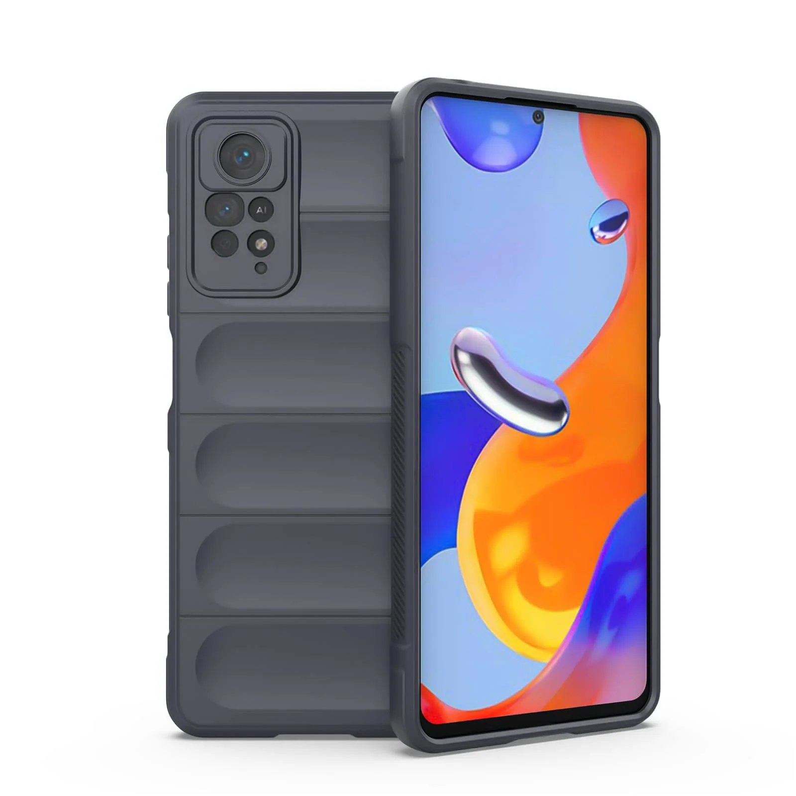 DL3 Mobilak Flexible Silicone and TPU Protective Case with Camera Protection for Xiaomi Redmi Note 11 4G / Note 11S - Dark Gray
