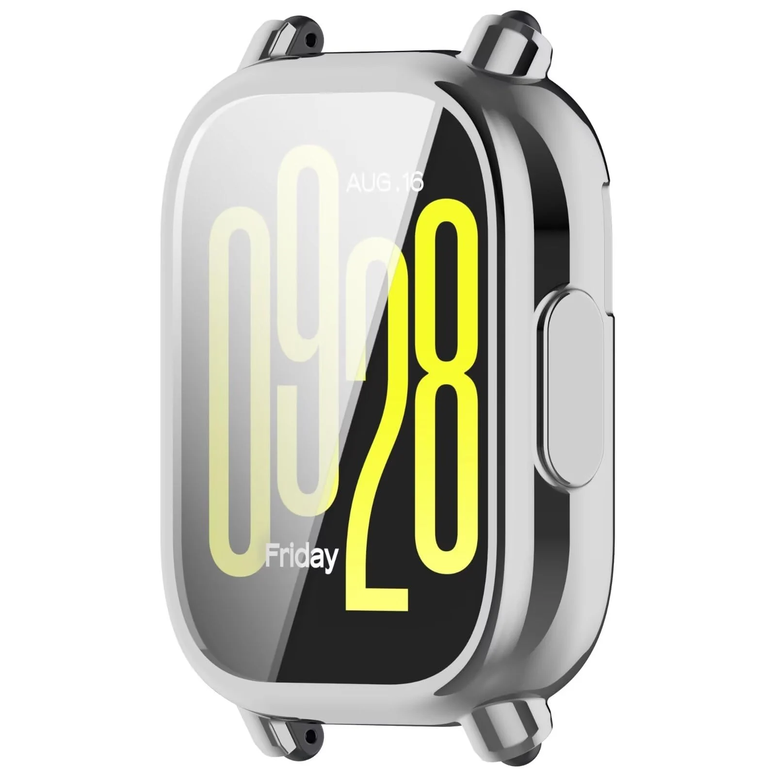 DL3 Mobilak Case for Xiaomi Redmi Watch 5 Active, Case with Screen Protector, HD Protection Cover, Soft Silicone Screen Protector Cover for Xiaomi Redmi Watch 5 Active - Silver
