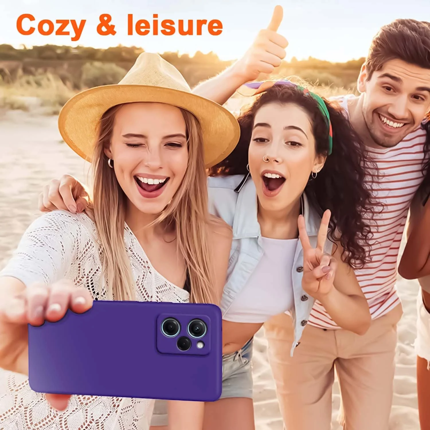 DL3 Mobilak Soft Silicone Protective Case for POCO X5 Pro 5G with Microfiber Lining and Shockproof Design - Purple