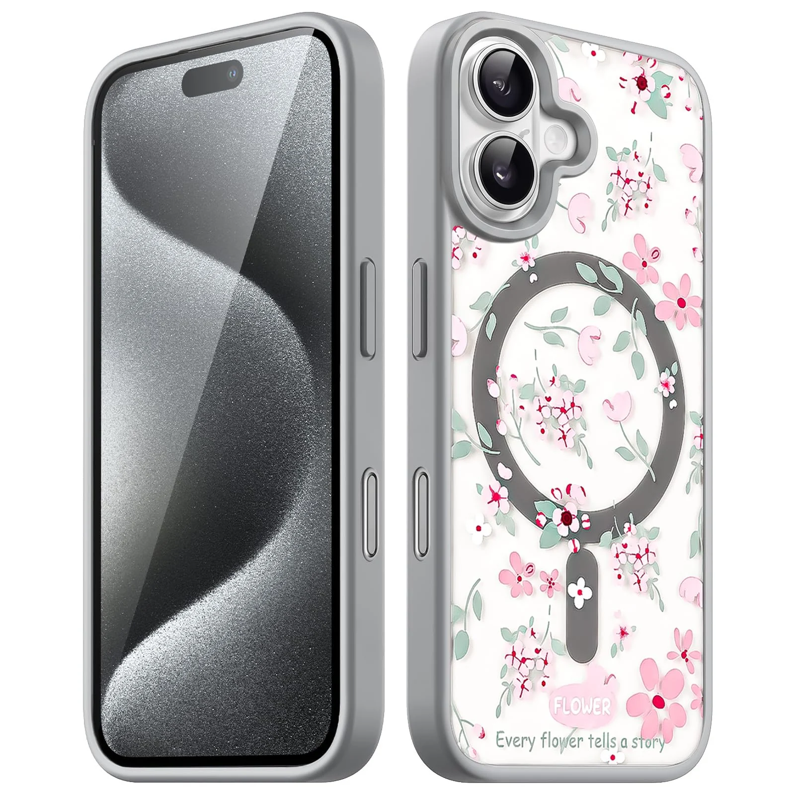 Dl3 Mobilak Magnetic Case for iPhone 17 Compatible with MagSafe, Shockproof Phone Bumper Cover, Solid Color Matte TPU Frame, Anti-Scratch Clear Back (Black)