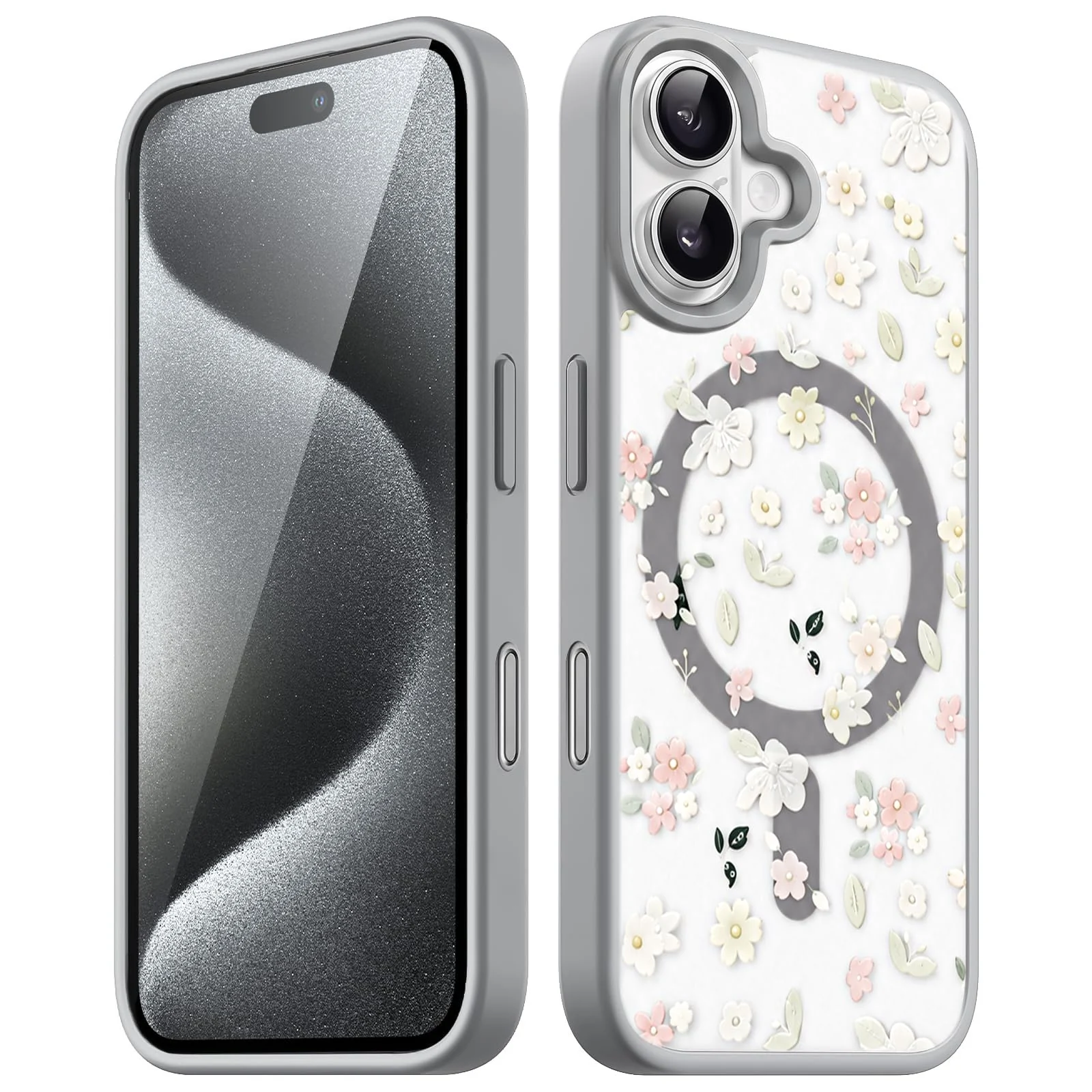 Dl3 Mobilak Magnetic Case for iPhone 17 Compatible with MagSafe, Shockproof Phone Bumper Cover, Solid Color Matte TPU Frame, Anti-Scratch Clear Back (Black)