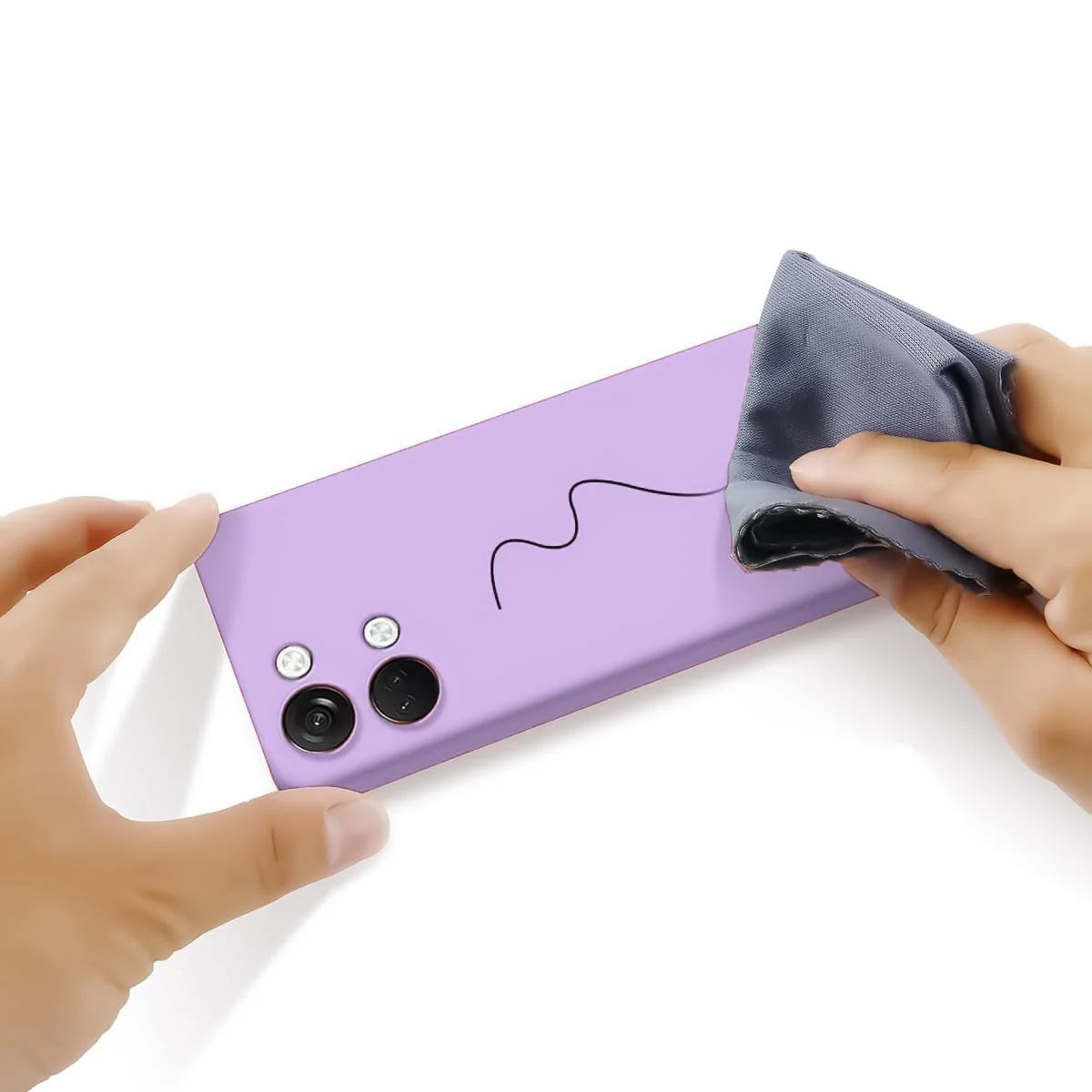 DL3 Mobilak Soft Silicone Protective Case for OnePlus Nord 3 with Microfiber Lining and Shockproof Design - Light Purple