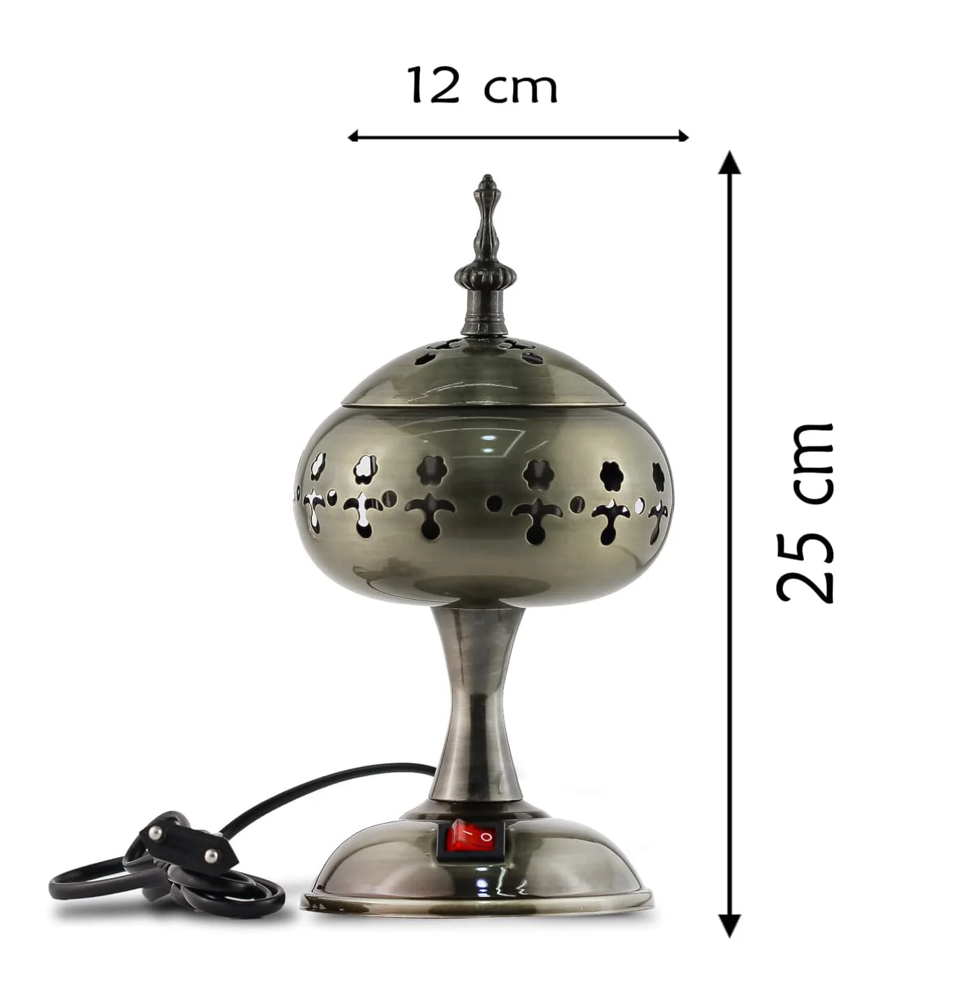 Mobigon Arabian Electric Incense Burners metal Vintage Arabic Burner, Middle Eastern Incense Holder- Electric Incense Burner Bakhoor Suitable For Arabian Oud, Home, Hotel Decor - J. Bronze