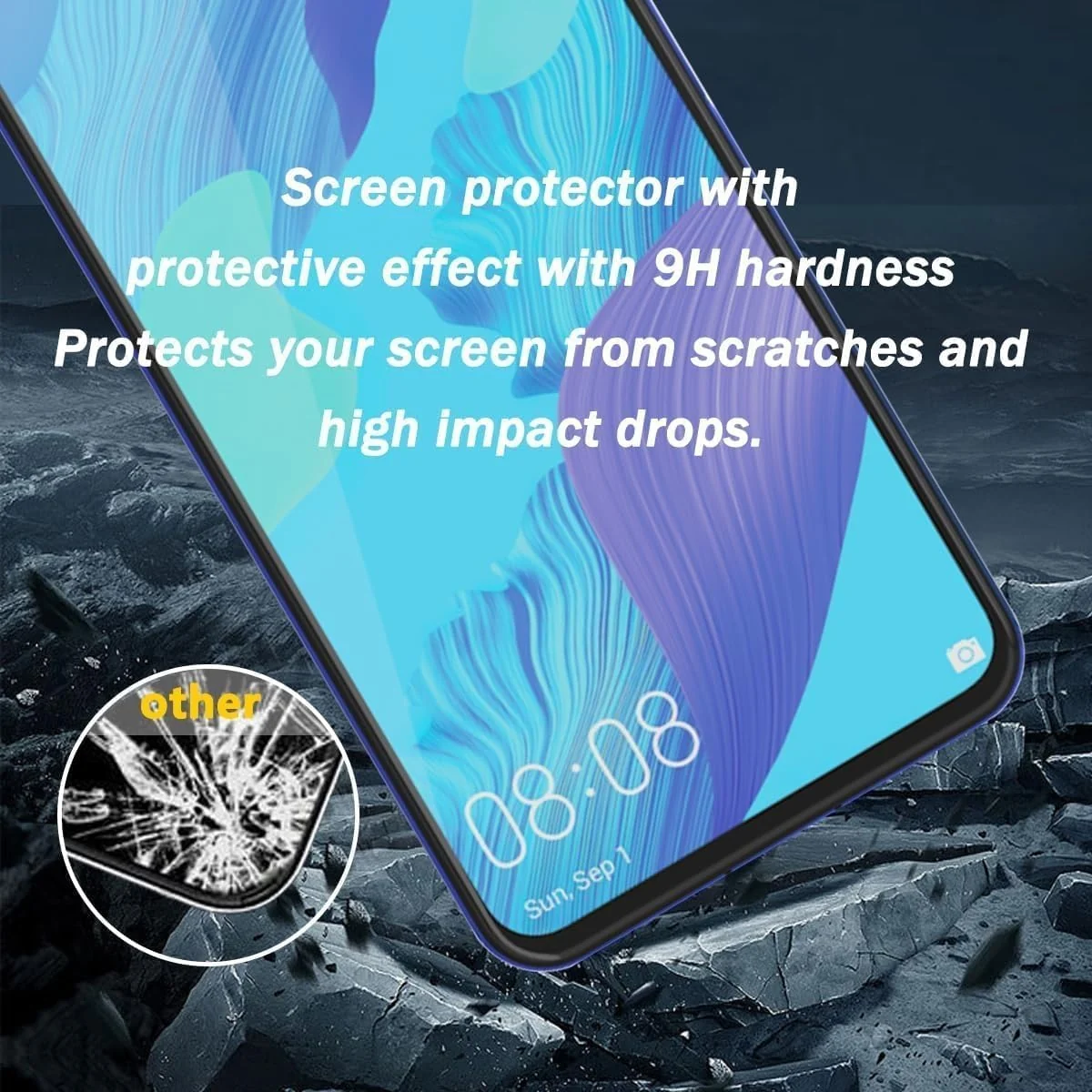 DL3 Mobilak Privacy Full Glass Screen Protector For huawei nova 7i - Black