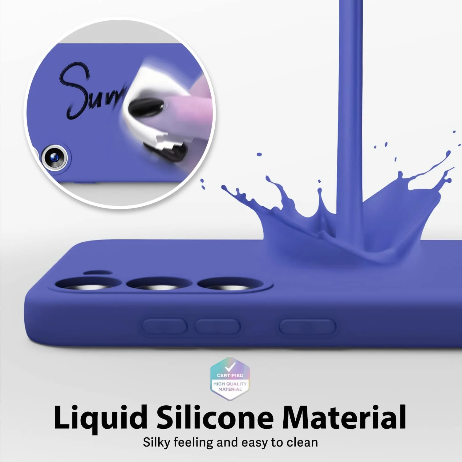 DL3 Mobilak Liquid Silicone Case for Samsung Galaxy Note 10, Shock-absorbing protection, Scratch-resistant surface, Soft microfiber lining - Light Blue