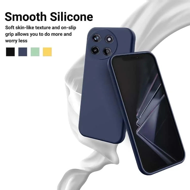 DL3 Mobilak Liquid Silicone Protective Case for realme 11 4G with Microfiber Lining and Shockproof Design - Midnight Blue