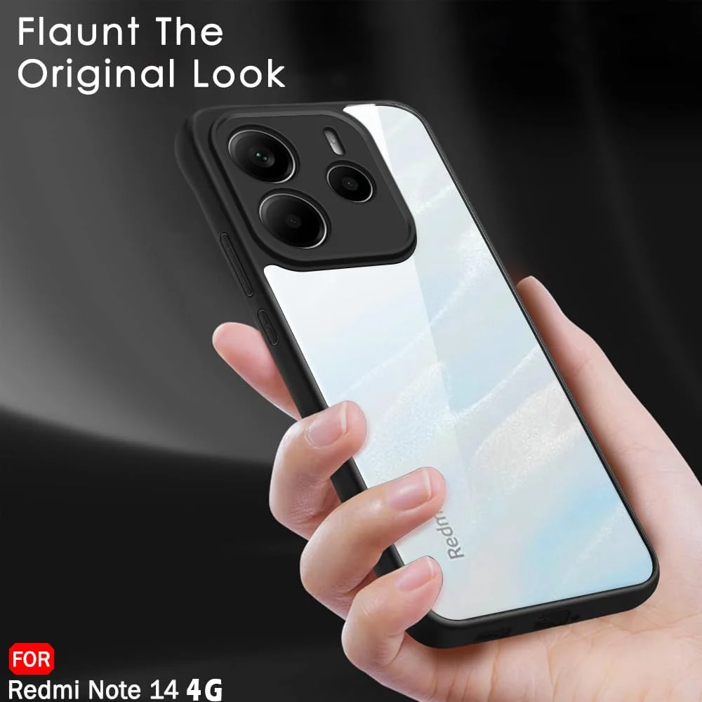 DL3 Mobilak Rugged Protective Case for Xiaomi Redmi Note 14 4G (Not 5G), Camera protection, Shock-absorbing protection, Scratch-resistant surface - Black