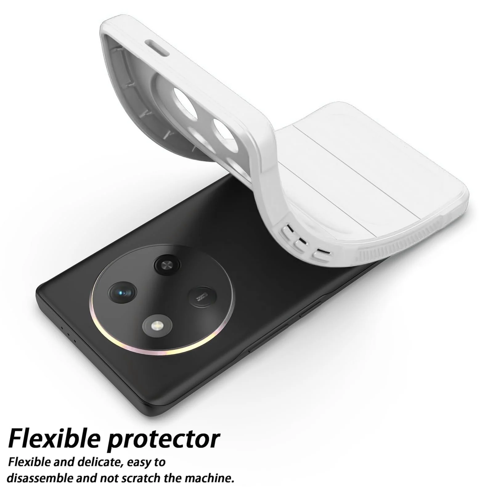 DL3 Mobilak Flexible Silicone and TPU Protective Case with Camera Protection for Honor X9C - White