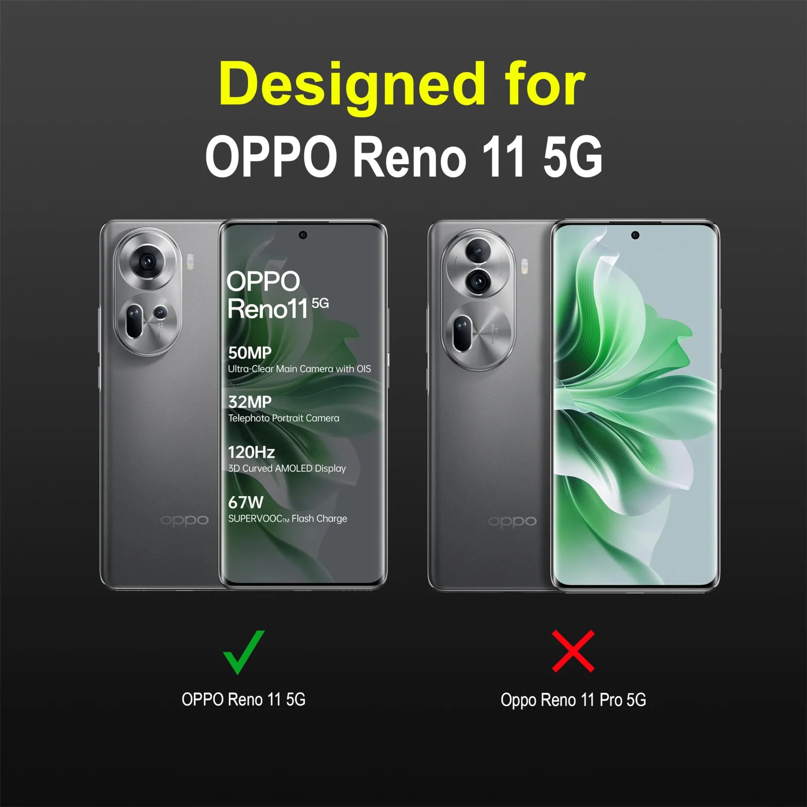 DL3 Mobilak Flexible Silicone and TPU Protective Case with Camera Protection for OPPO Reno 11 5G - Dark Grey