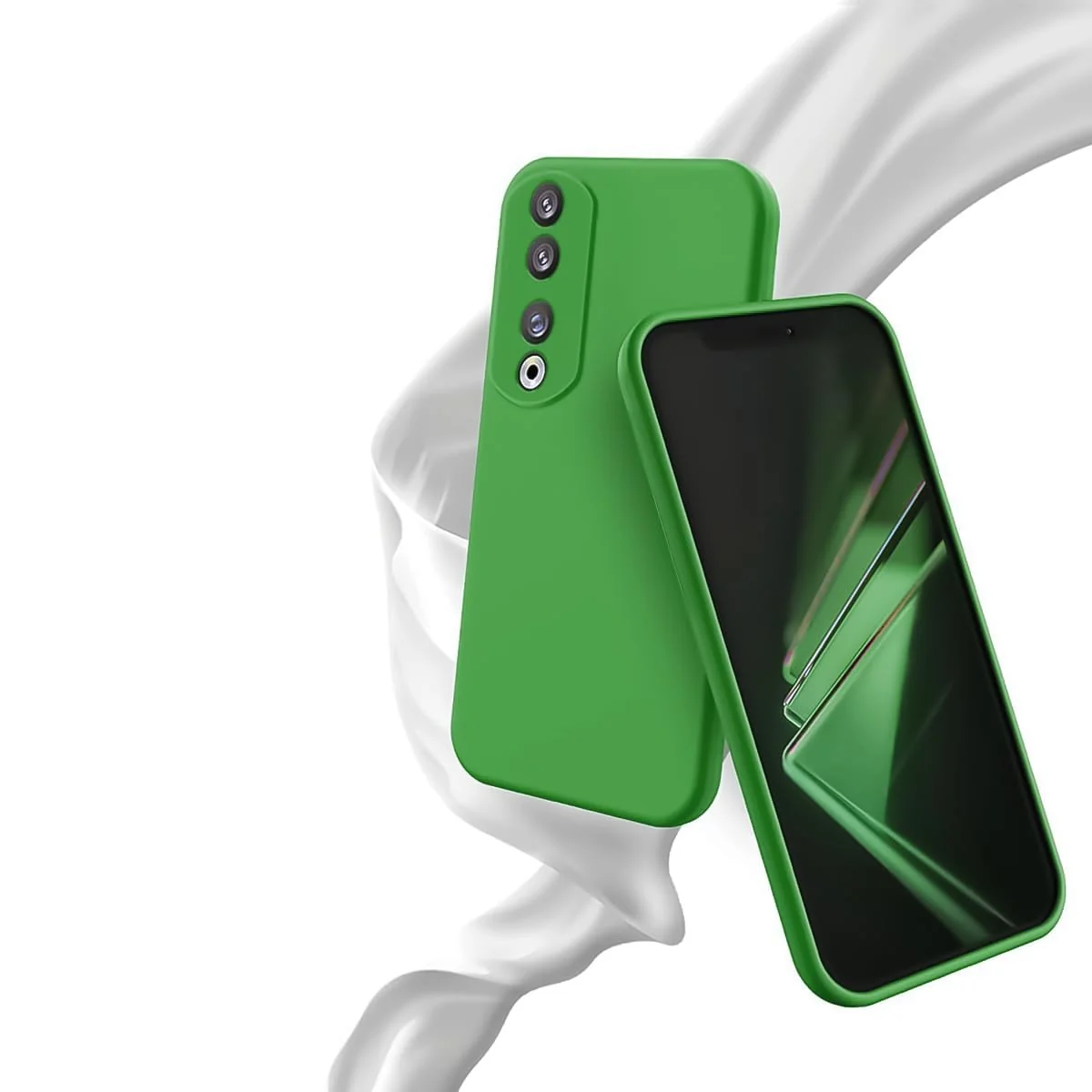DL3 Mobilak Silicone Protective Case for Honor 90, Shock-absorbing protection, Scratch-resistant surface, Soft microfiber lining - Neon Green