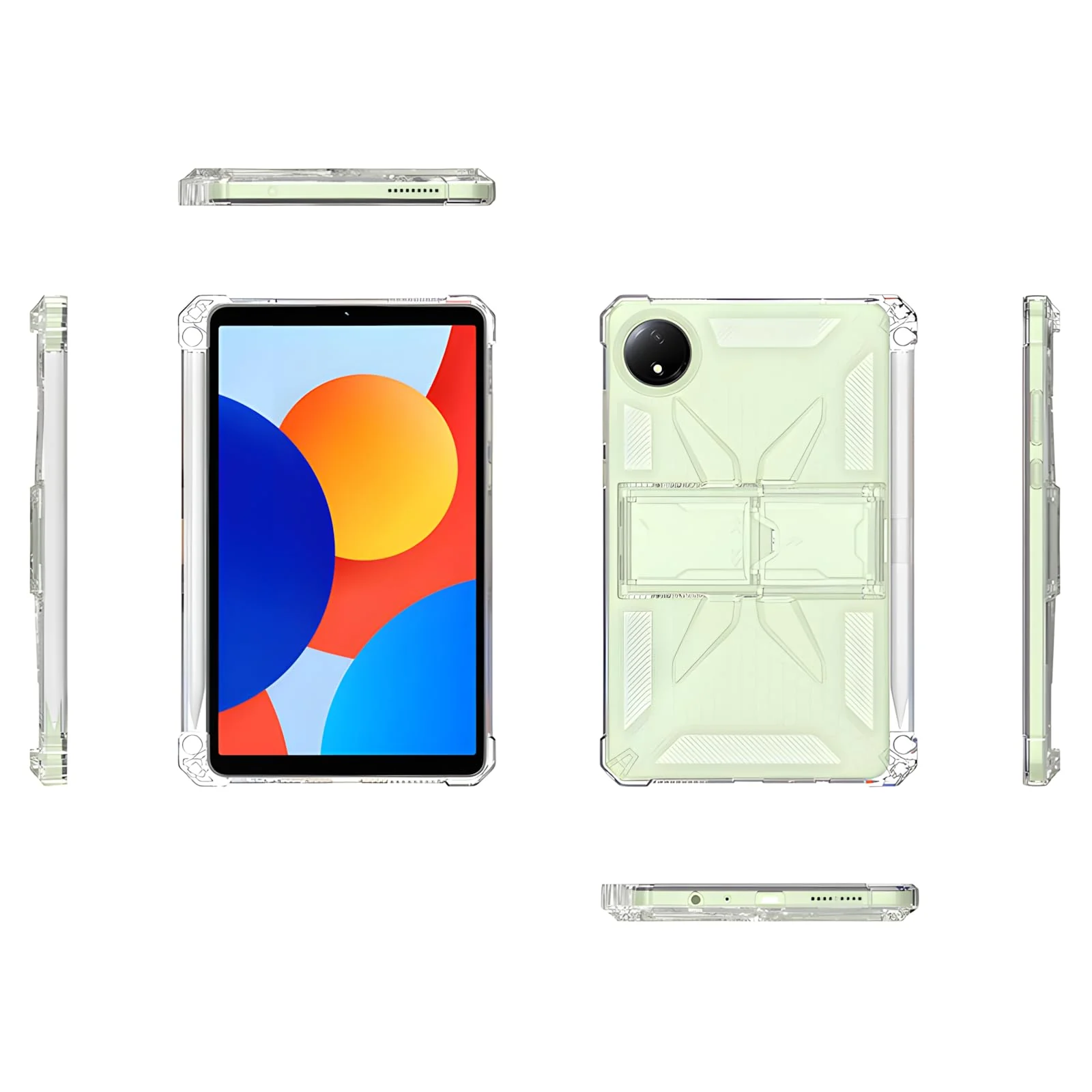 DL3 Mobilak Transparent Stand Case for Xiaomi Redmi Pad SE 8.7 Inch, SM-X110/X115/X117 Case Shockproof, Thin Slim Lightweight Anti-Yellowing Bumper, Kickstand Cover, with Pencil Holder - Clear