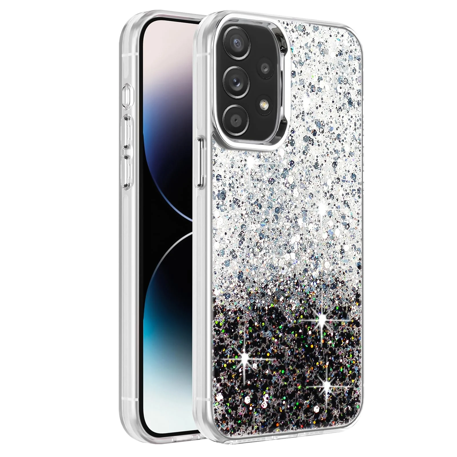 Samsung Galaxy A73 — DL3 Mobilak Glitter Protective Case for Samsung Galaxy A73, Supports wireless charging, Camera protection, Shock-absorbing protection