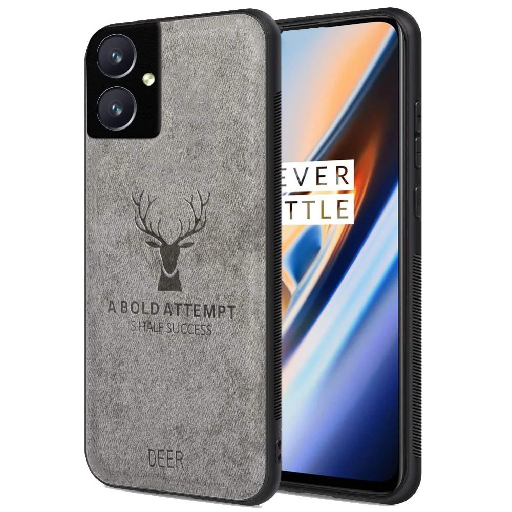 Dl3 Mobilak Case For Samsung Galaxy A04 Luxury Soft Texture Deer Patterned TPU Leather Protective, Dirt-Resistant, Anti-Shock, Anti-Fingerprint, Cover Full Body Protective (Blue)