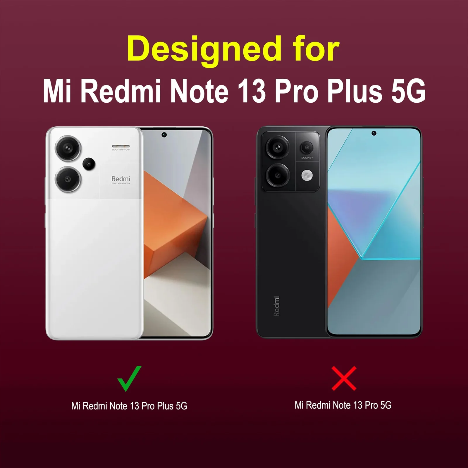 DL3 Mobilak Soft Silicone Protective Case for Xiaomi Redmi Note 13 Pro+ Plus 5G with Camera Protection and Shockproof Design - Wine Red