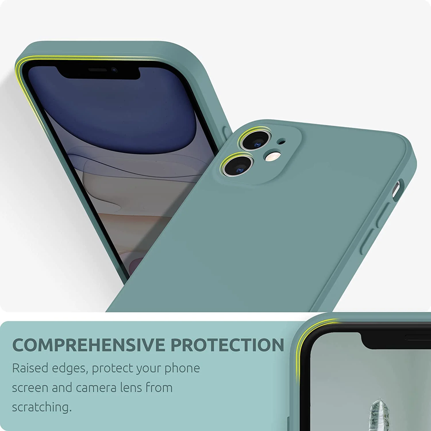 DL3 Mobilak Liquid Silicone Case for iPhone 11 (6.1 Inch), Shock-absorbing protection, Scratch-resistant surface, Soft microfiber lining - pine Green