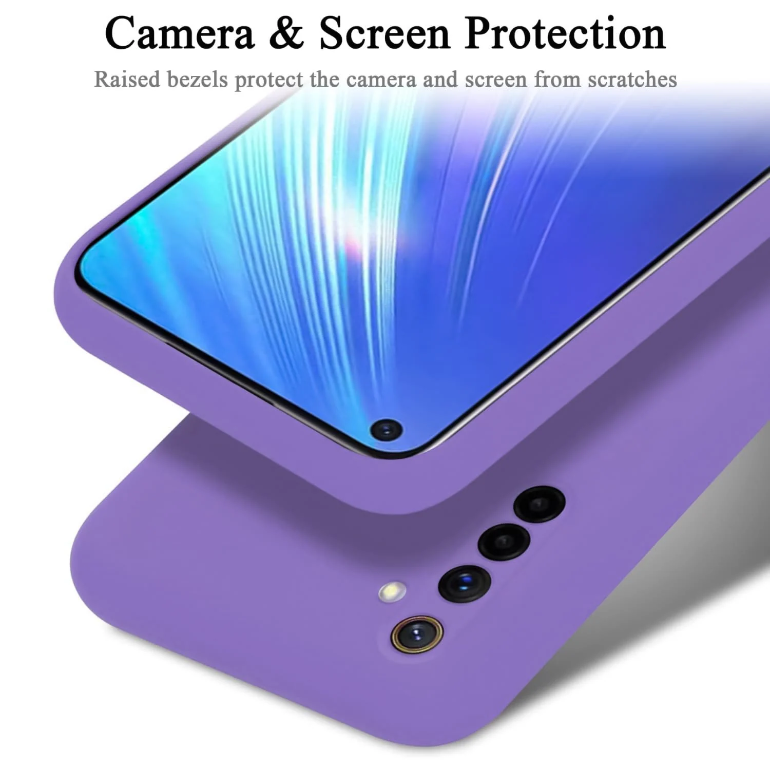 DL3 Mobilak Liquid Silicone Protective Case with Soft Microfiber Lining with Full Camera Protection for realme 6 Pro - Light Purple