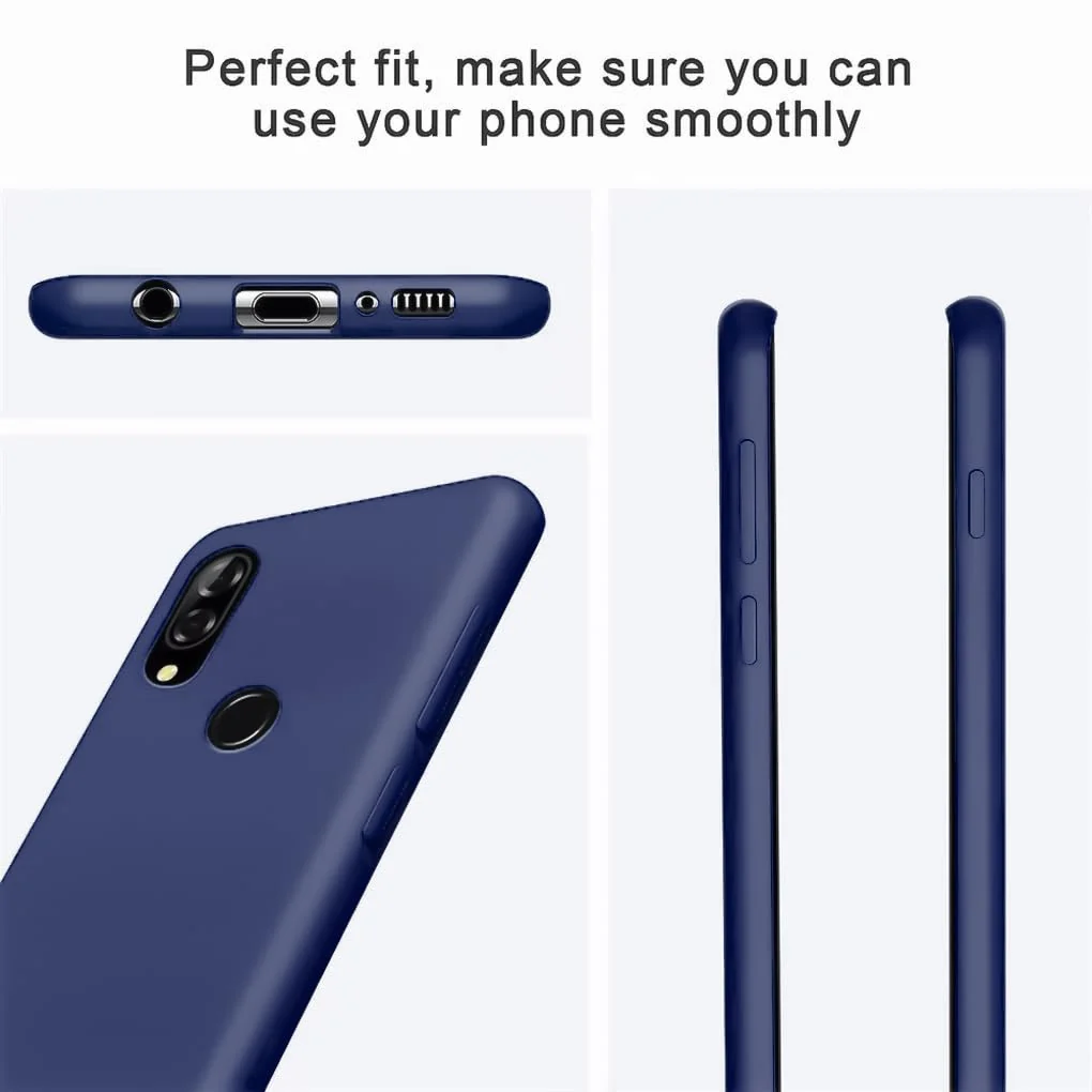DL3 Mobilak Soft Silicone Protective Case for Huawei nova 3i with Microfiber Lining and Shockproof Design - Blue 1