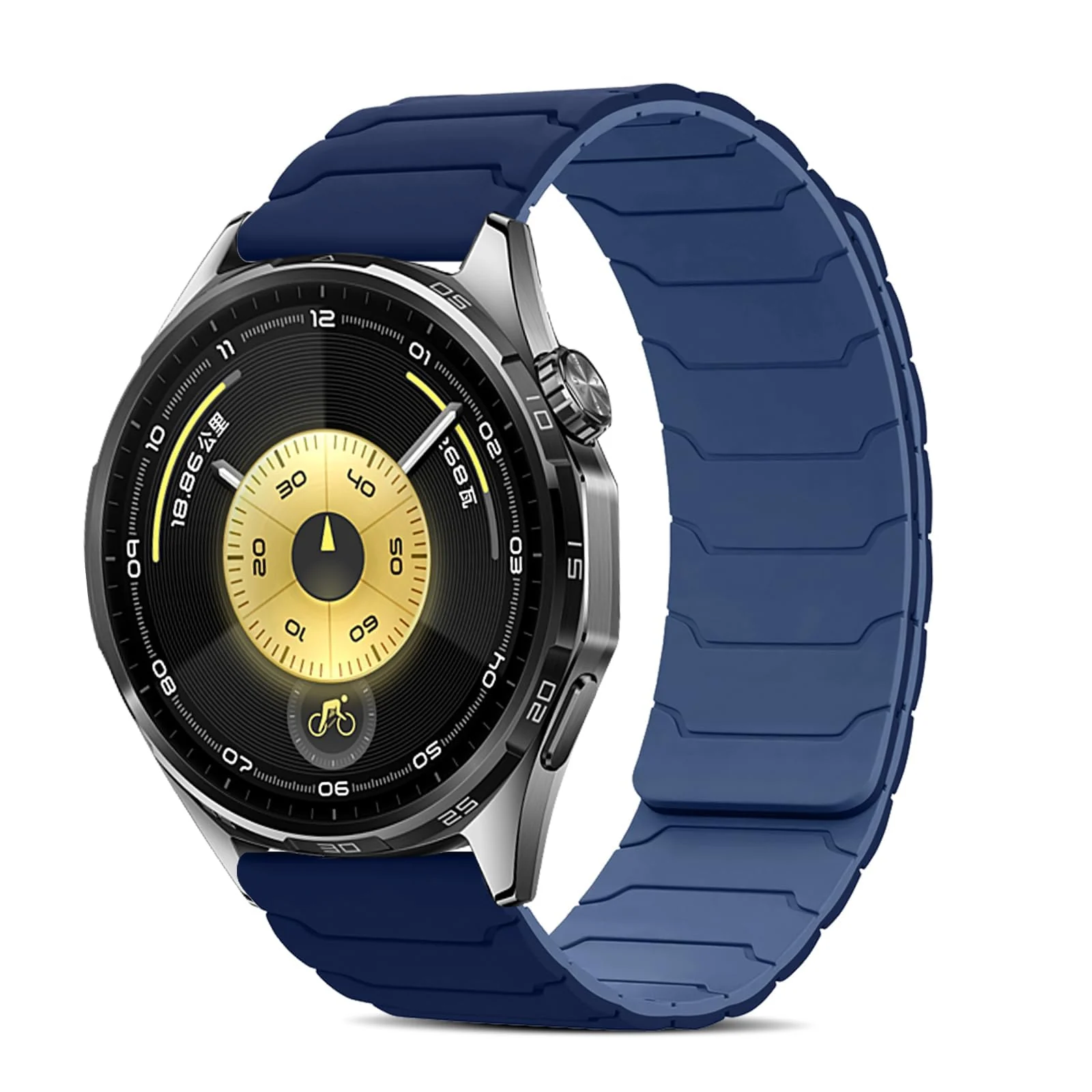 DL3 Mobilak 22mm Silicone Magnetic Strap for Xiaomi Redmi Watch 5 Active/5 Lite/Samsung Galaxy Watch 46mm/Watch 3 45mm/Gear S3/Huawei watch (GT6 GT5 GT4 GT3 GT2 GT 46MM)/GT2E/GT6 Pro/GT 5 Pro/Amazfit GTR4/Bip 6 - Blue/light Blue