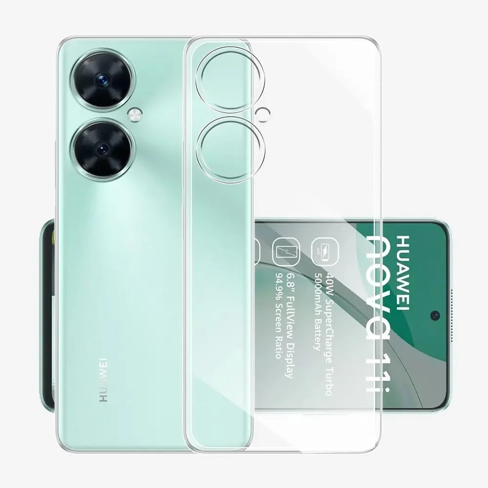 DL3 Mobilak Case Compatible with Huawei NOVA 11i / Enjoy 60 Pro Case Crystal Soft TPU Gel Case Flexible Silicone Anti-Scratch Camera Protection TPU Cover - Clear