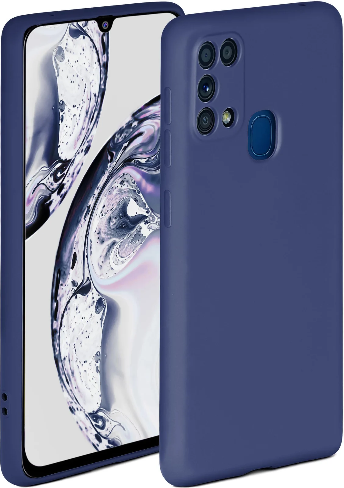 DL3 Mobilak Samsung Galaxy M31 Case, Soft Flexible Silicone Gel Rubber Bumper Cover, Full Body Shockproof Protective Phone Case - Blue 1