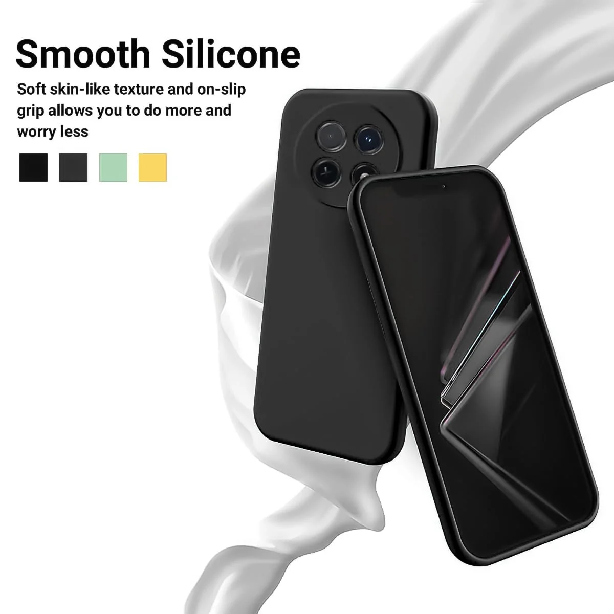 DL3 Mobilak Soft Silicone Protective Case for Huawei Nova Y91 4G / Huawei Enjoy 60X 4G with Microfiber Lining and Shockproof Design - Black