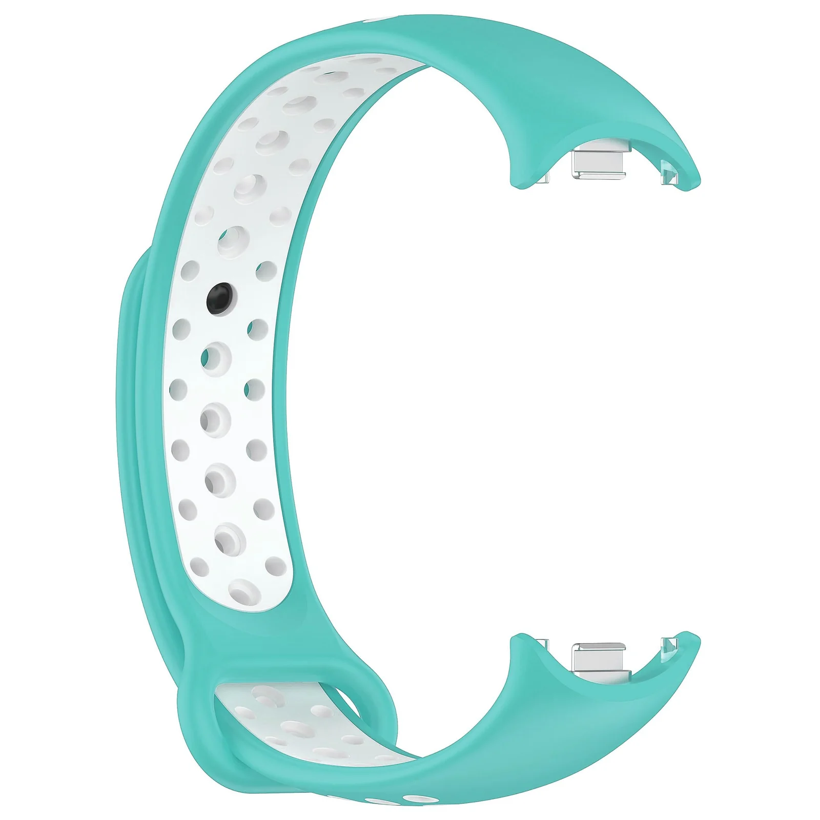DL3 Mobilak Strap for Xiaomi Mi Band 9 / Mi Band 8, Breathable Sport Silicone Watch Band Strap, Replacement Bracelet Wristband Wrist Strap for Xiaomi Smart Band 9/Xiaomi Smart Band 8 Watch Accessories - Teal White