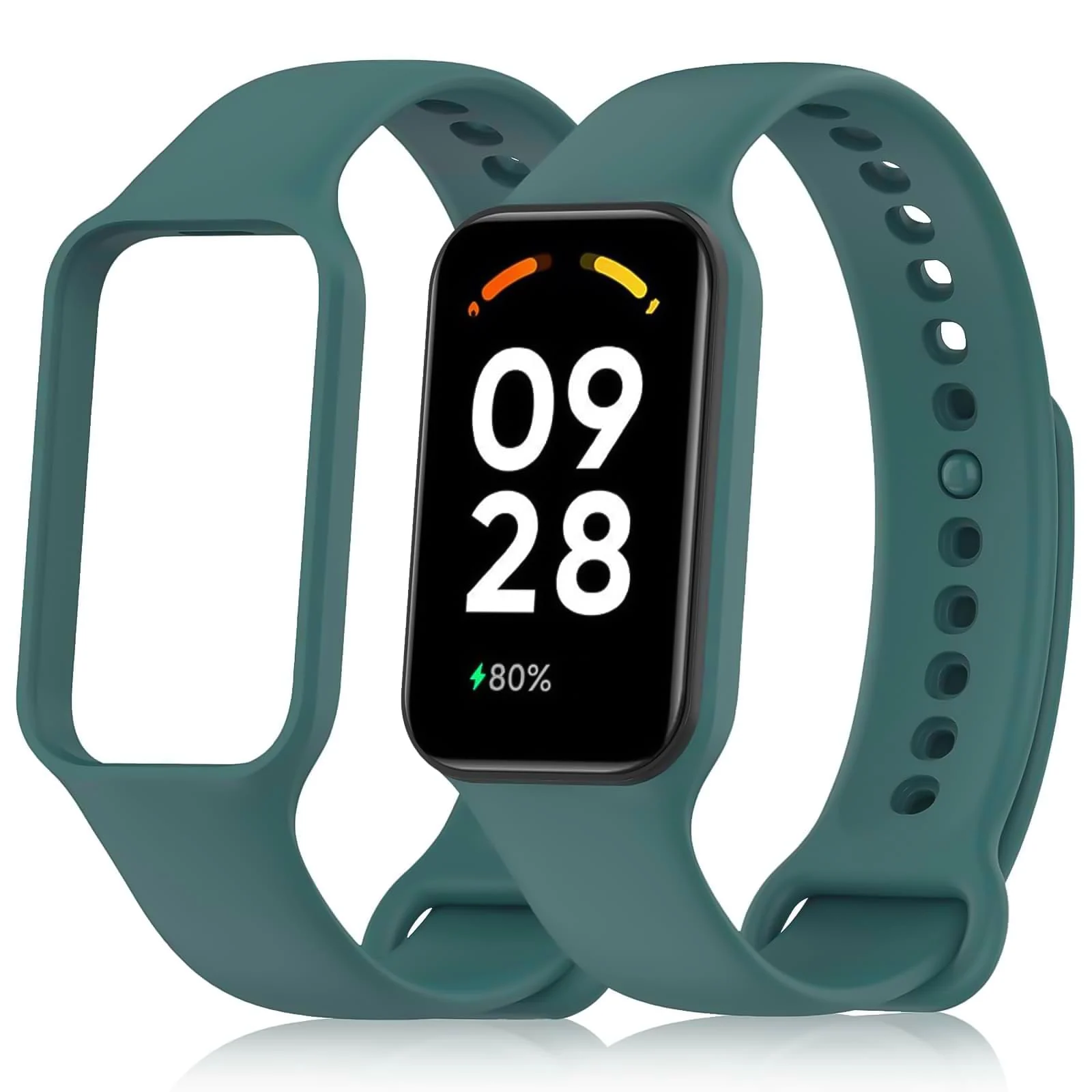 DL3 Mobilak Smart Watch Strap for Xiaomi Redmi Band 2, Sport Silicone Watch Band Wrist Strap, Replacement Bracelet Wristband Wrist Strap for Xiaomi Redmi Smart Band2 Accessories - Pine Green